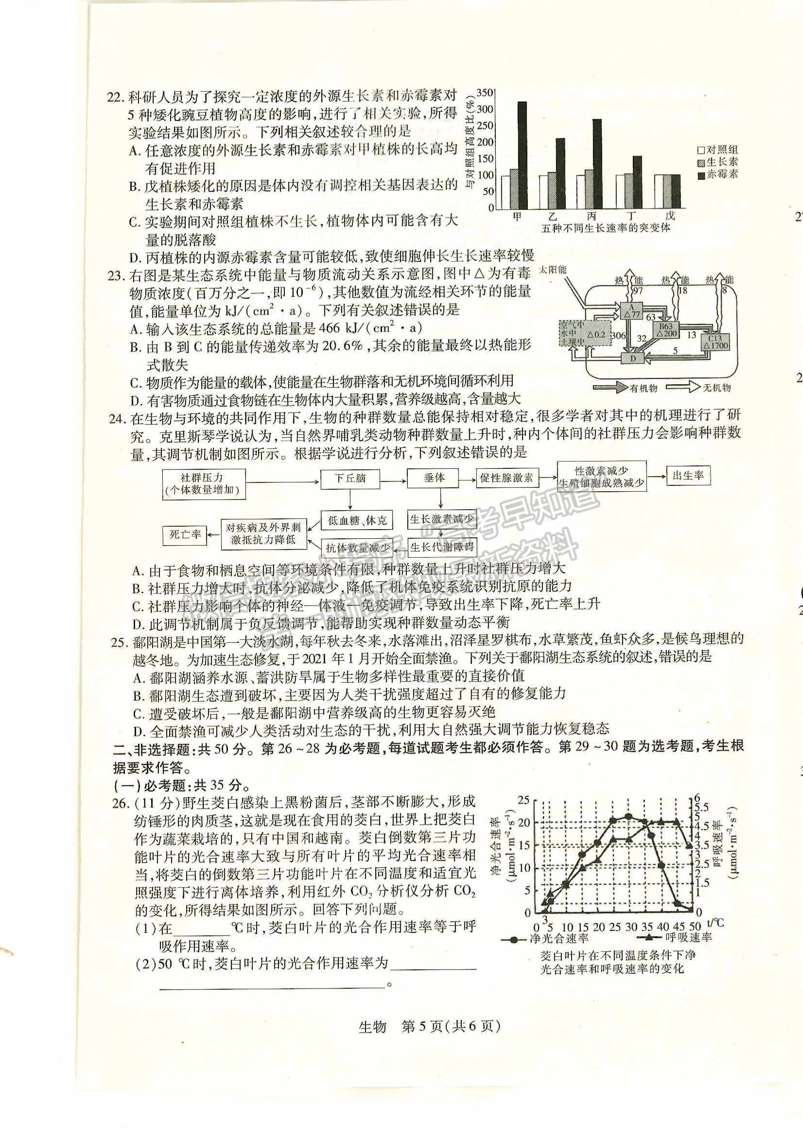 2023江西穩(wěn)派高三9月聯(lián)考生物試題及參考答案