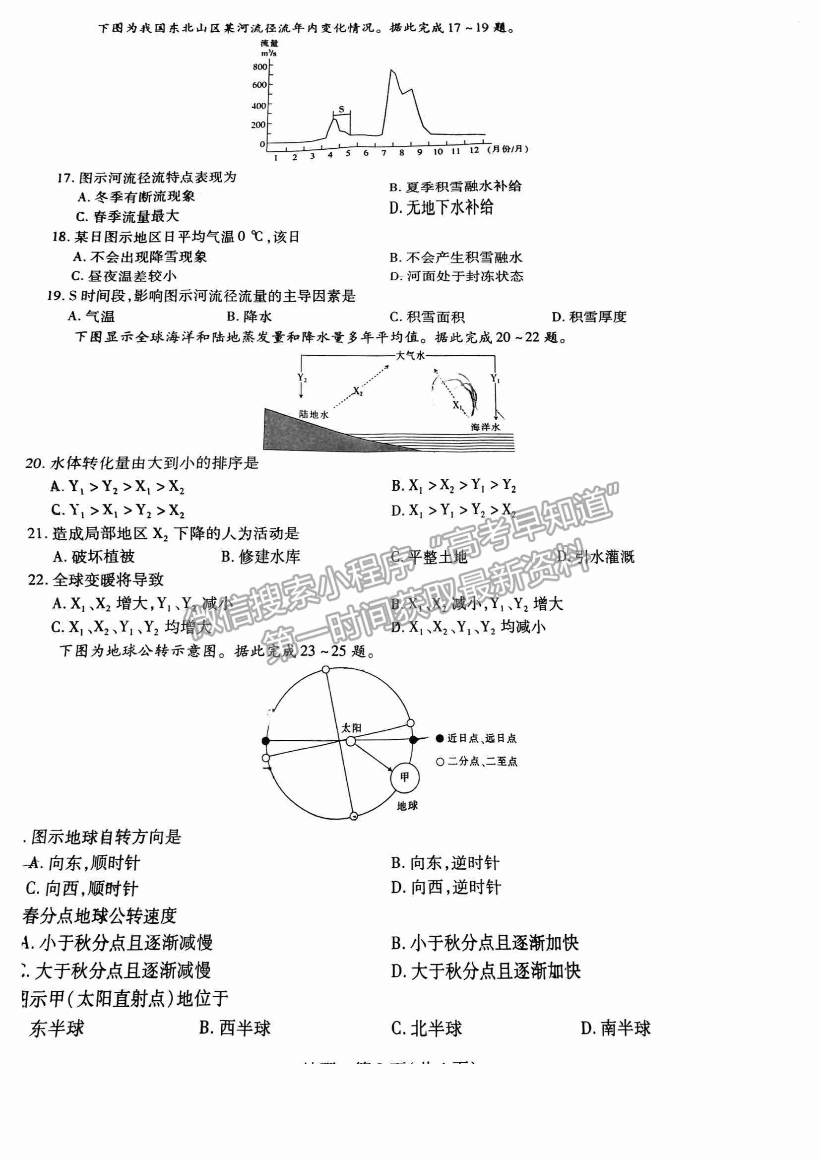 江西穩(wěn)派2023屆高三10月統(tǒng)一調(diào)研測試地理試卷及答案