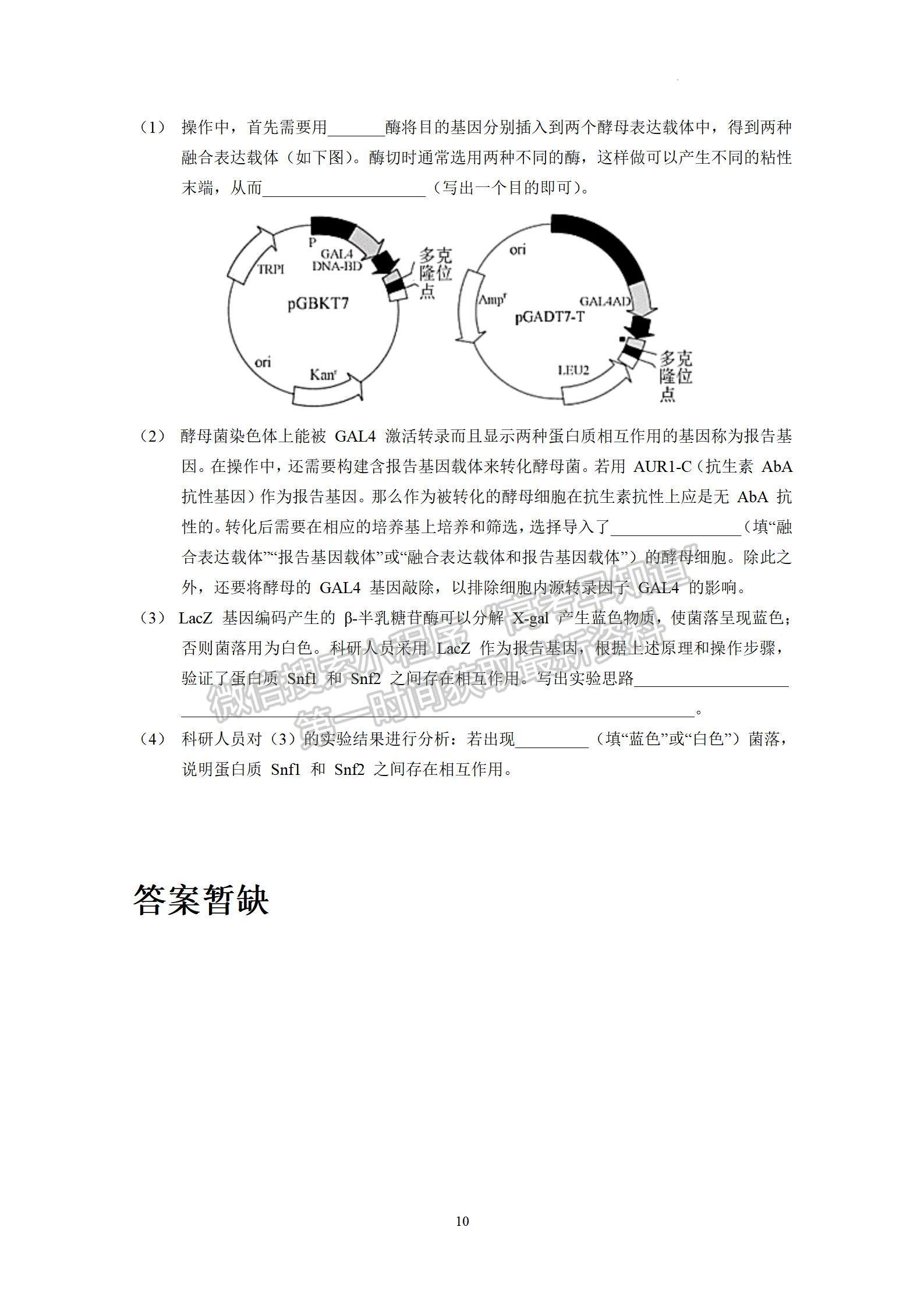 2023廣州執(zhí)信中學(xué)高三上學(xué)期第二次月考生物試題及參考答案