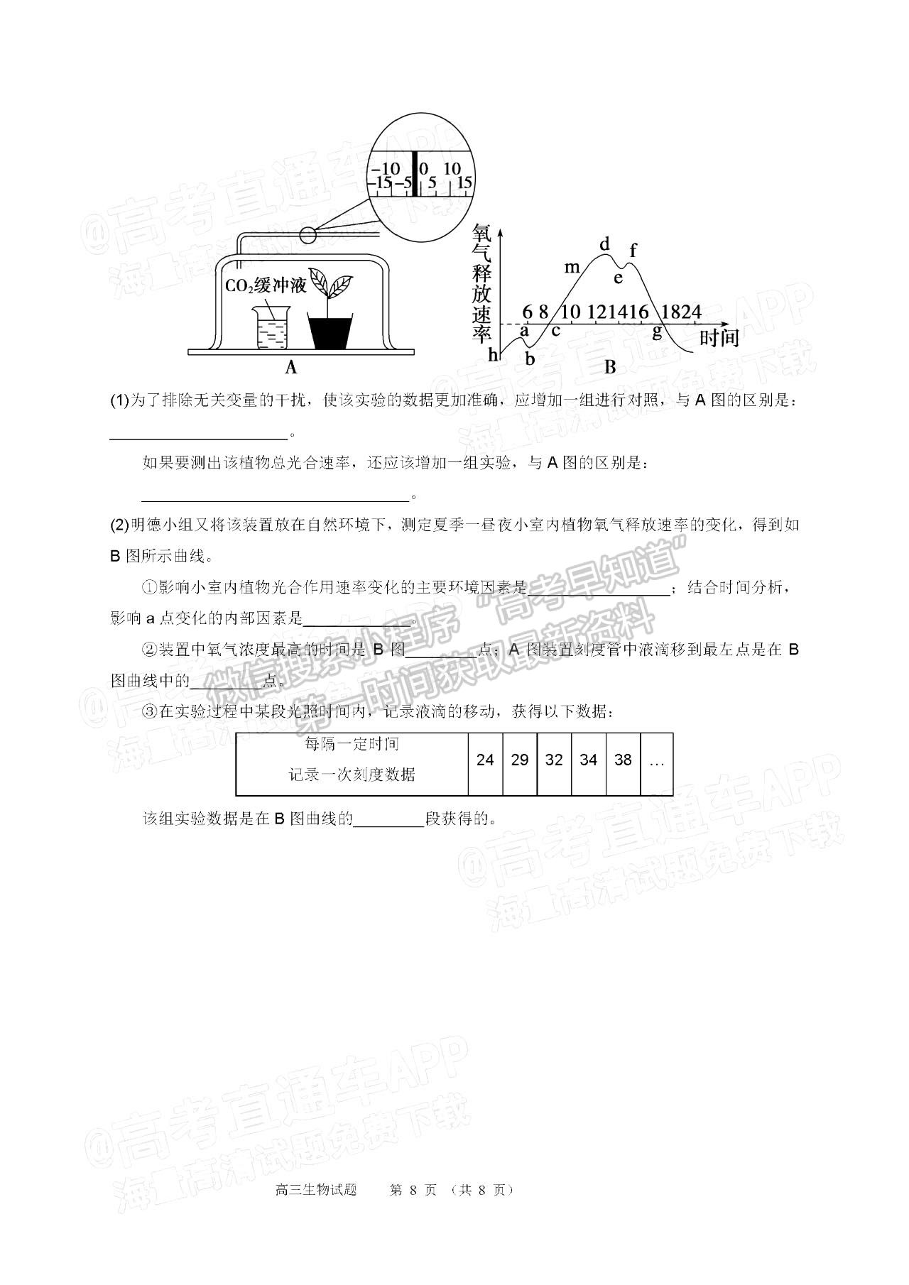 2023長沙市明德中學(xué)高三上學(xué)期入學(xué)檢測生物試題及參考答案