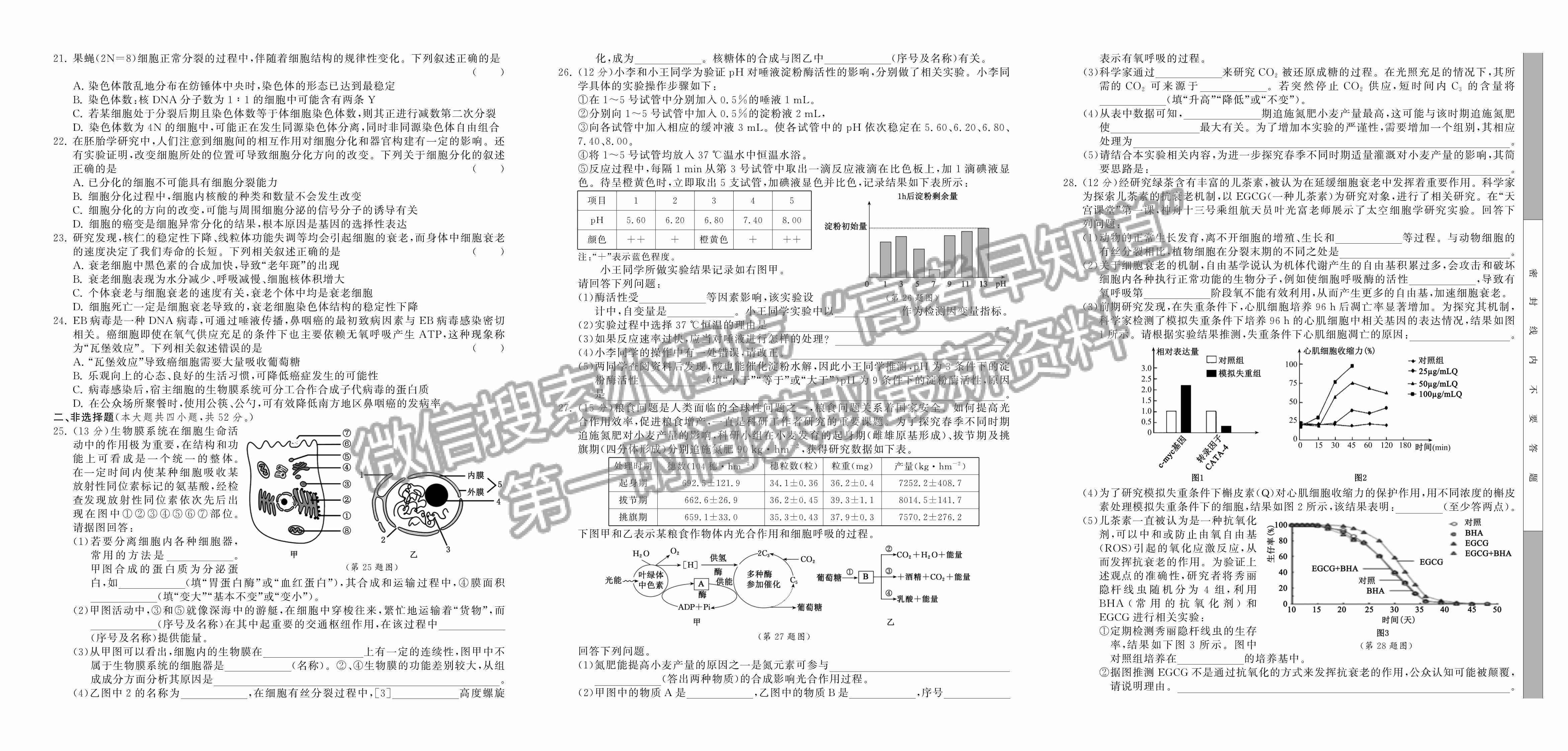 2023江西百校聯(lián)盟高三10月聯(lián)考生物試卷及答案