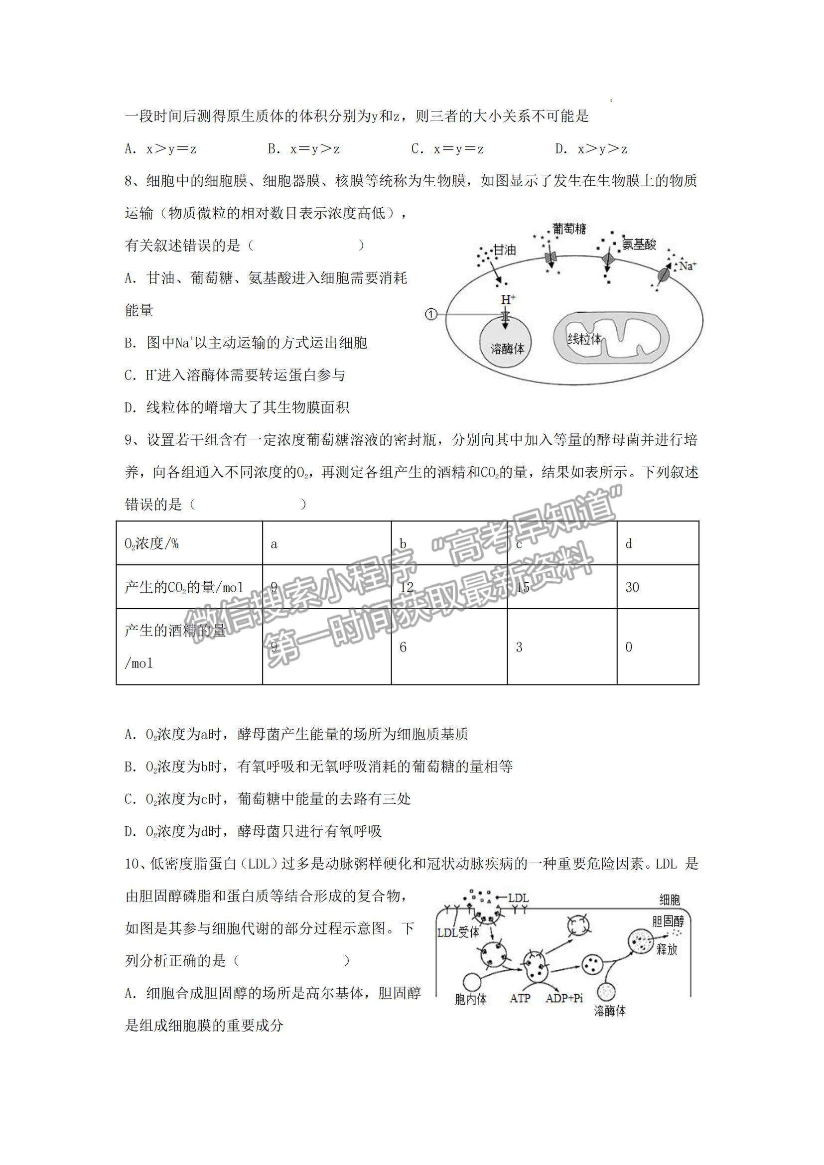 2023山東省泰安一中老校區(qū)（新泰中學(xué)）高三上學(xué)期第一次月考生物試卷及答案