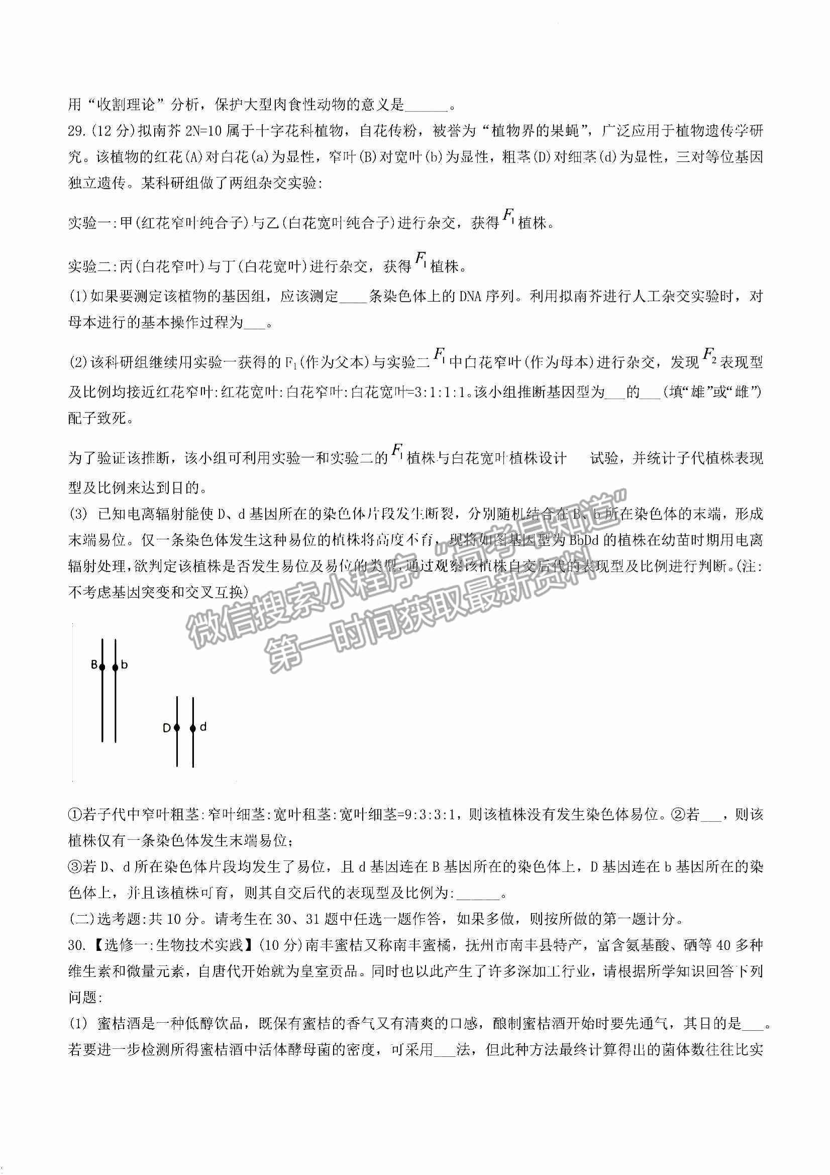 2023江西省臨川第一中學(xué)高三上學(xué)期第一次月考生物試卷及答案