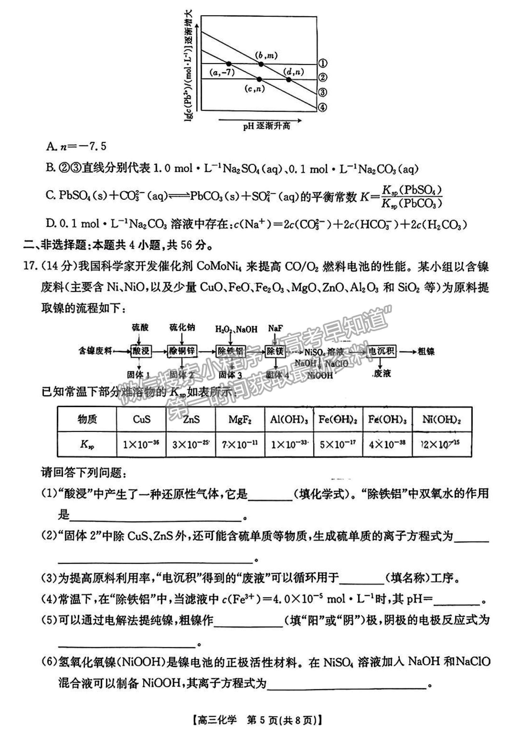 2023廣東10月大聯(lián)考二（23-79C）化學(xué)試題及參考答案