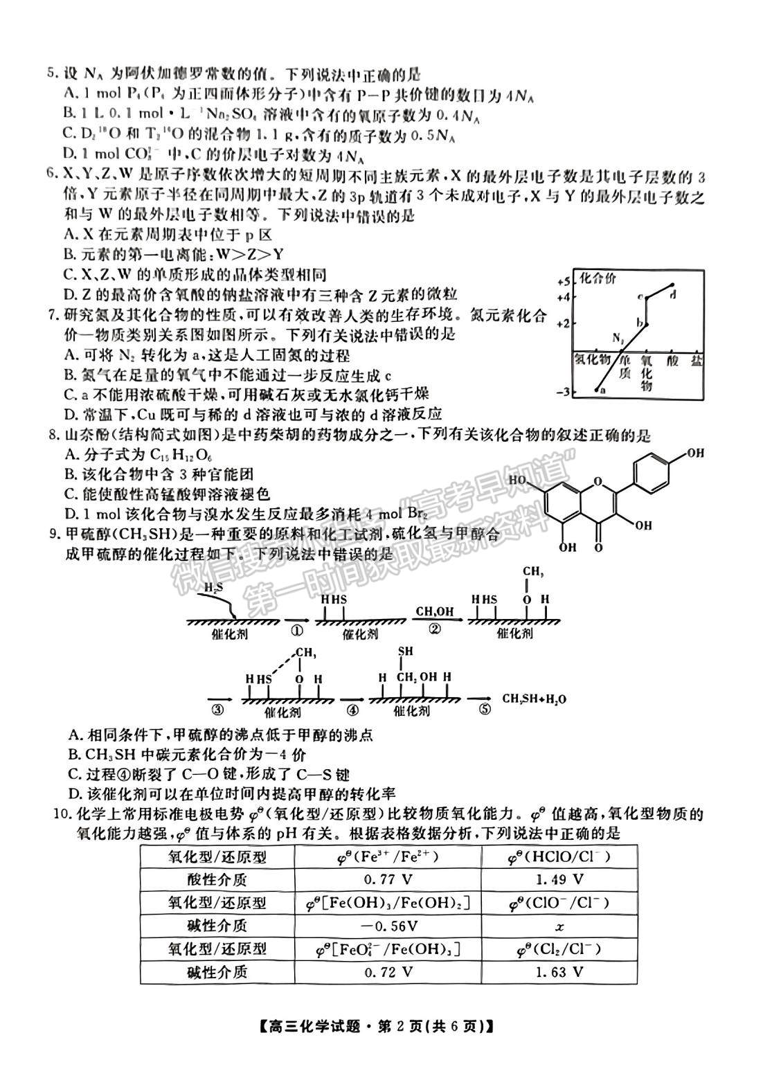 2023屆湖南省三湘名校教育聯(lián)盟大聯(lián)考化學(xué)試題及參考答案