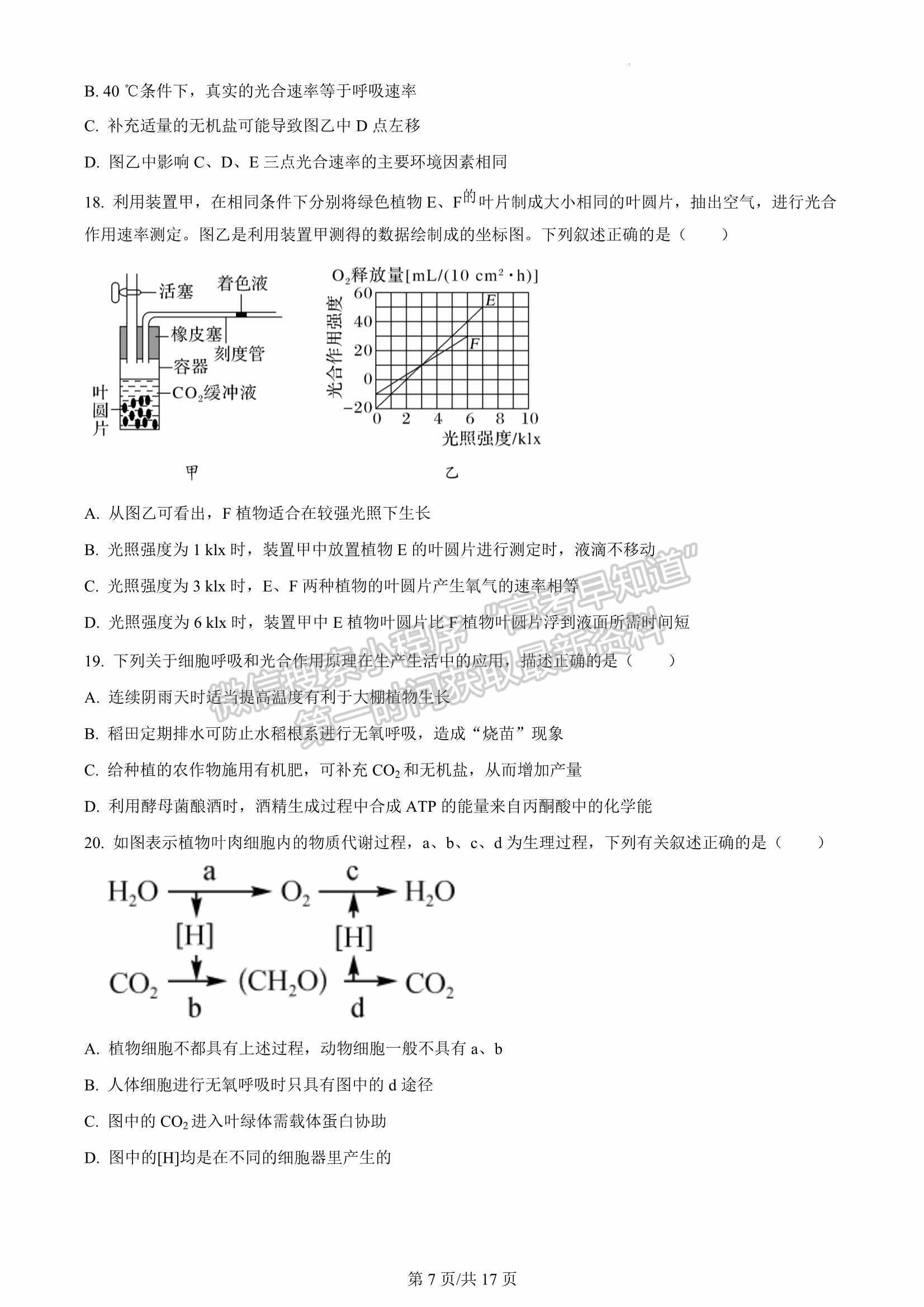 2023屆福建省三明第一中學高三上學期第二次月考生物試卷及參考答案