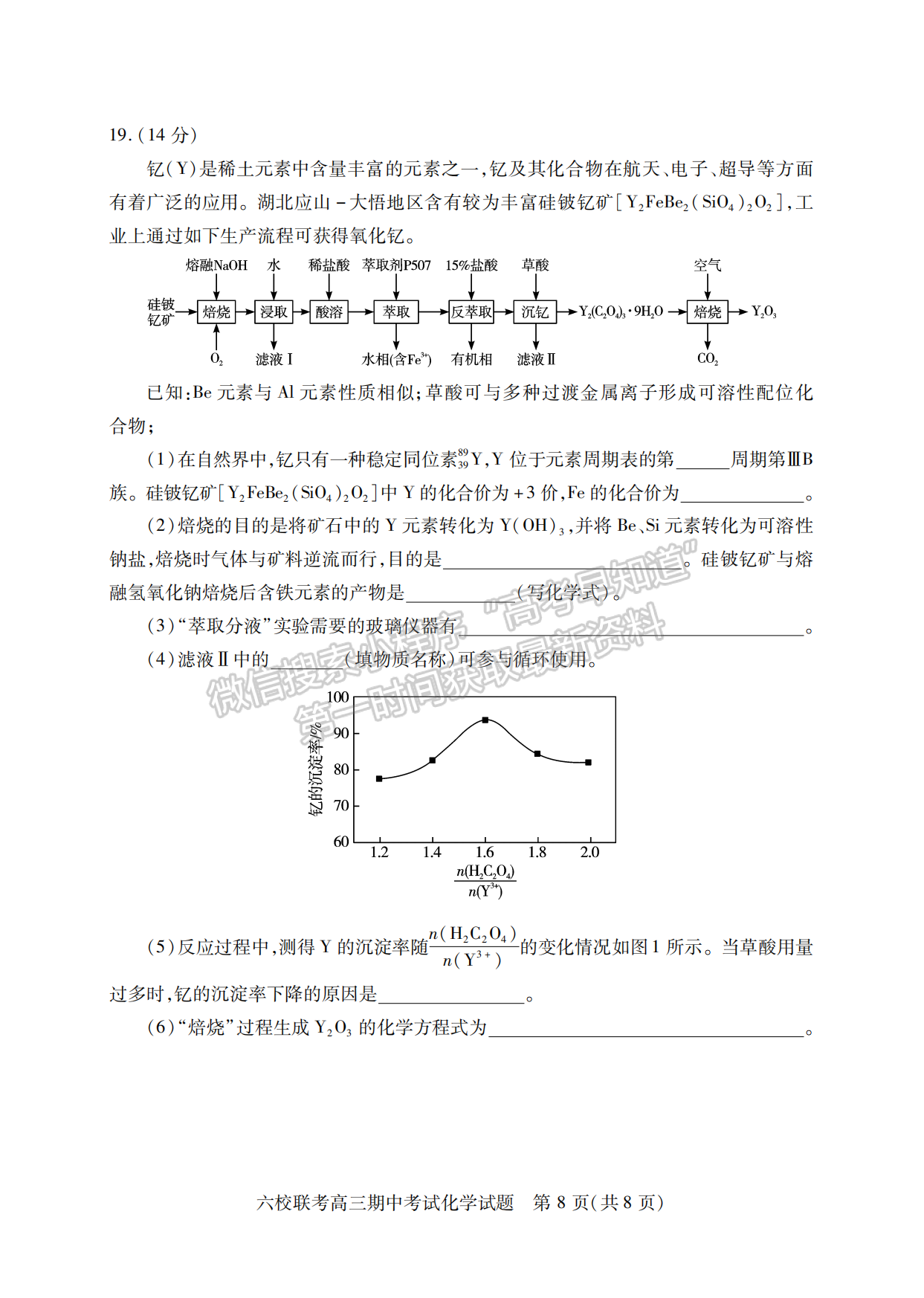 2022-2023學年湖北省鄂西北六校高三期中考化學試卷及答案