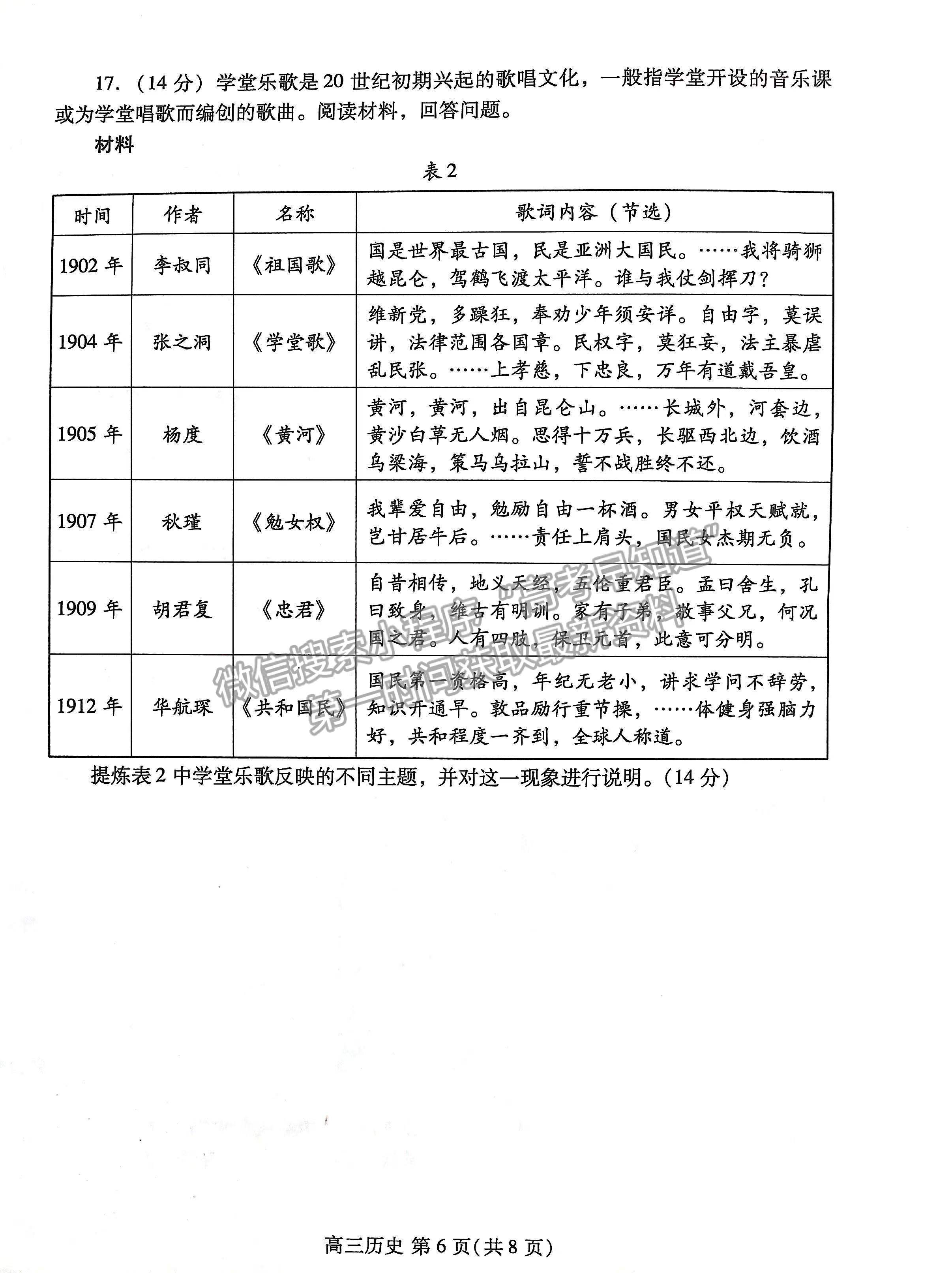 2023山東濰坊高三期中考試-歷史試卷及答案