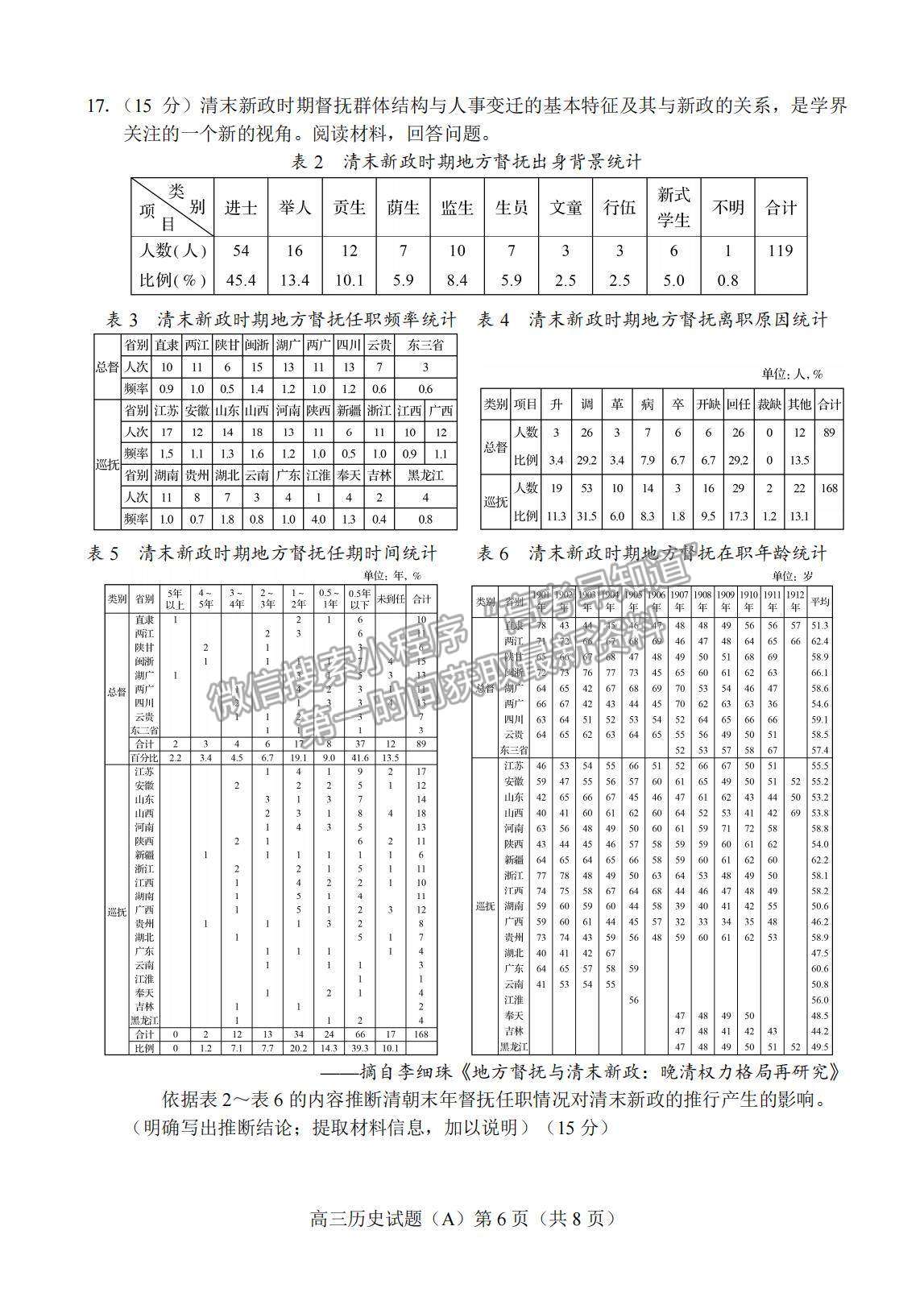 2023山東省菏澤市高三上學(xué)期期中聯(lián)考(A卷）-歷史試卷及答案