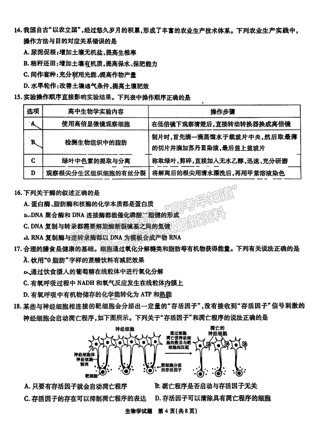 2023安徽江淮十校高三第二次聯(lián)考生物試卷及答案