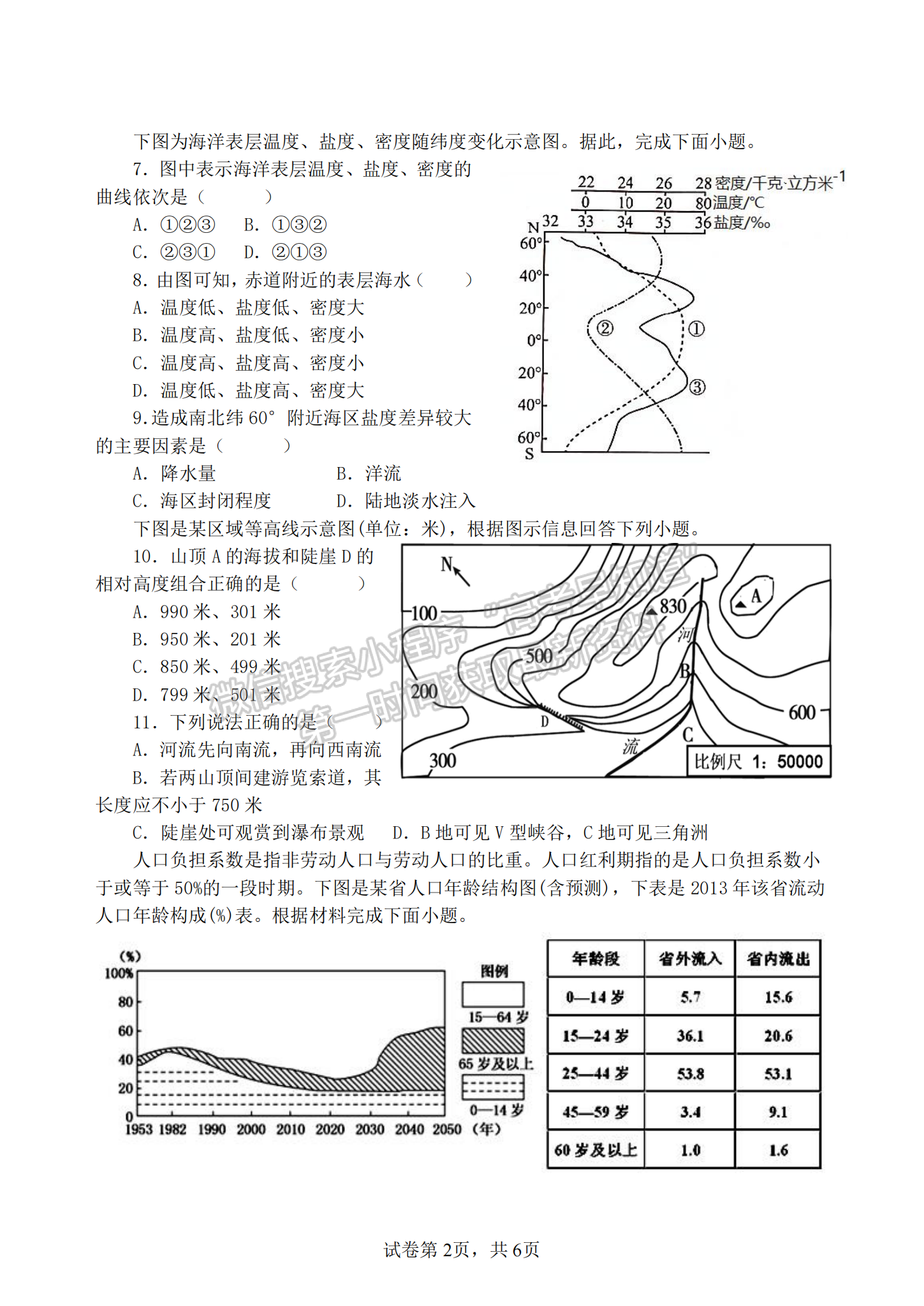 2023屆淮安市高中校協(xié)作體高三上學期期中地理試題及參考答案