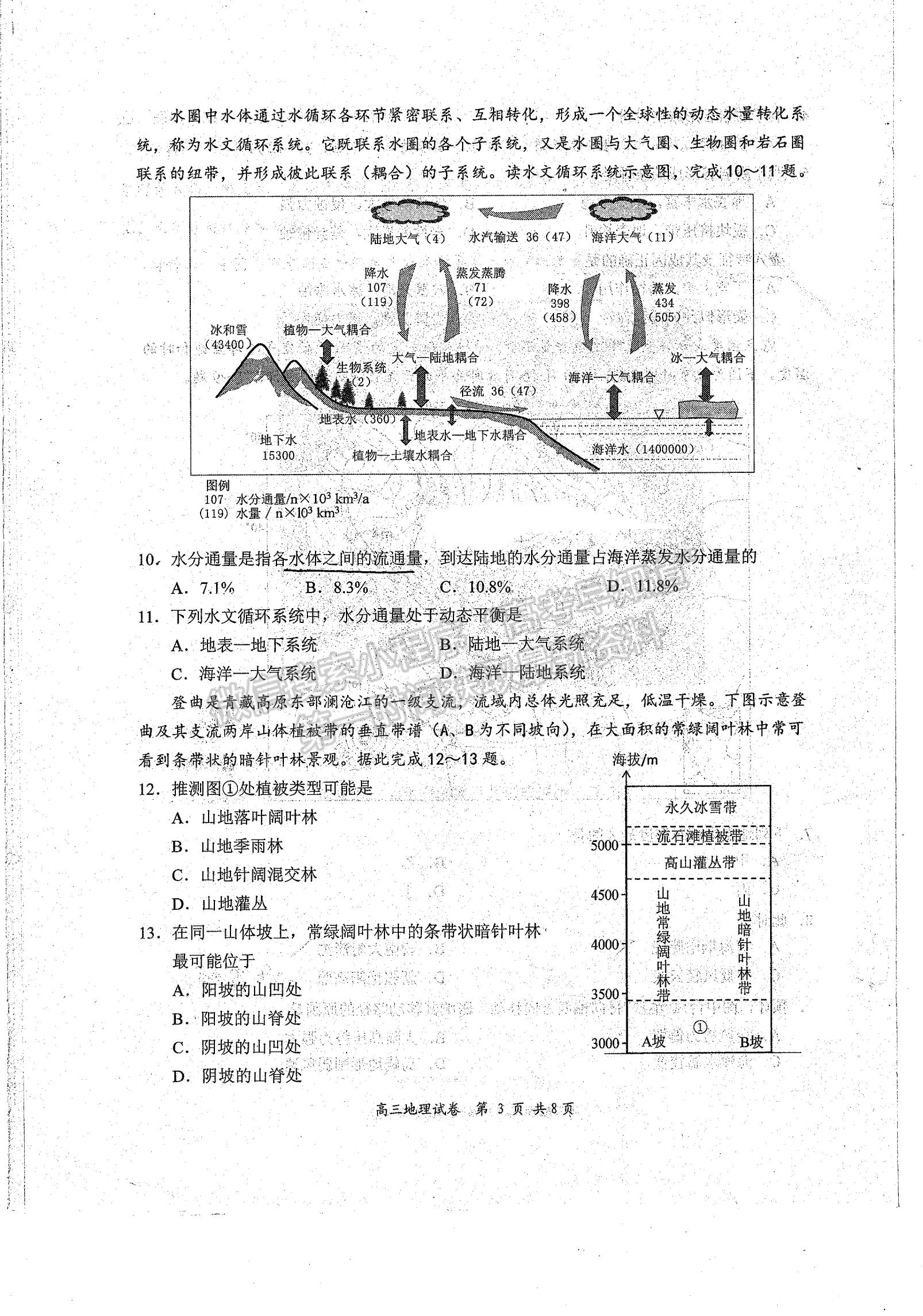 2023屆江蘇省鹽城市高三上學(xué)期期中考試地理試題及參考答案