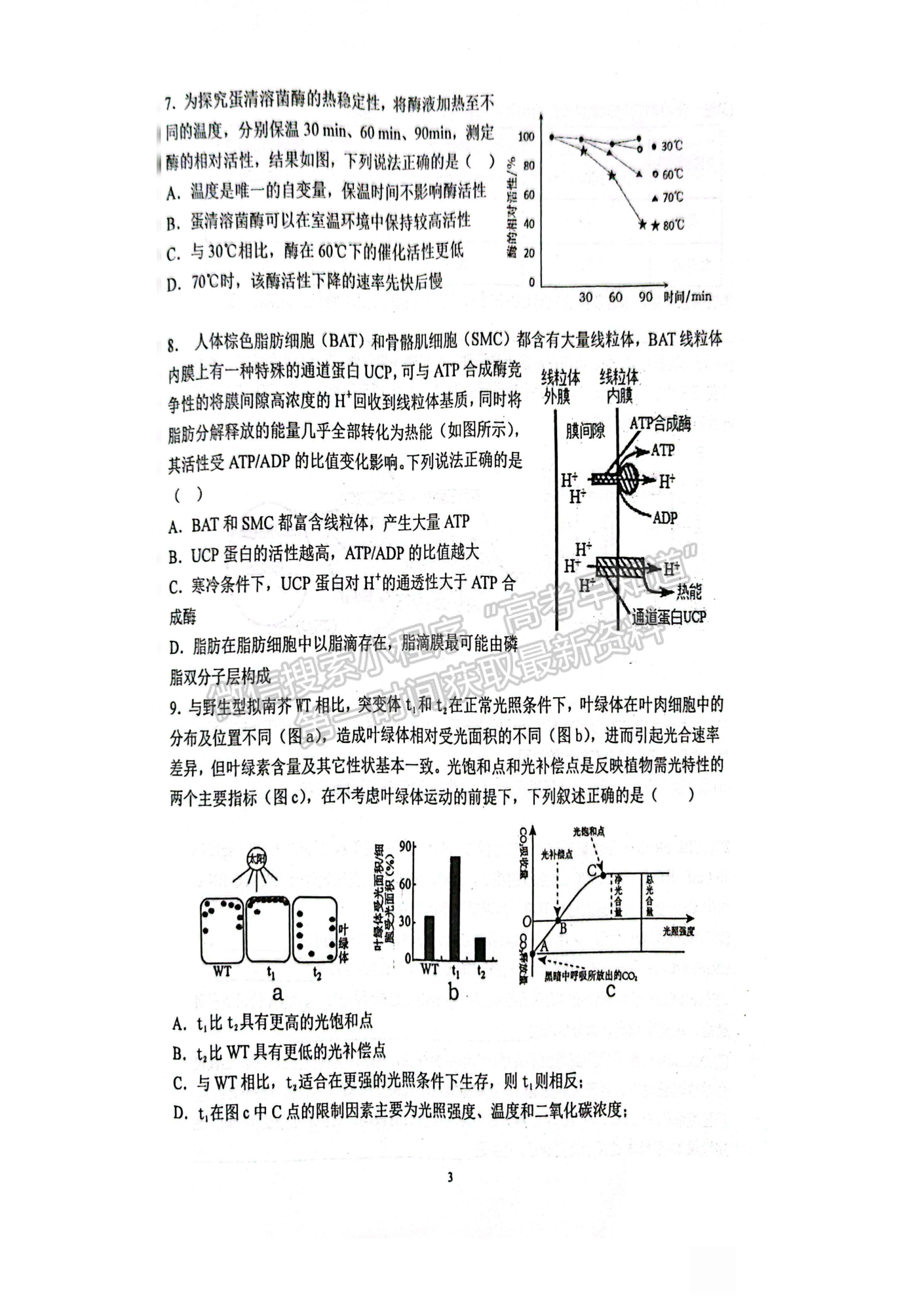 2022-2023學(xué)年湖北重點中學(xué)高三第一次聯(lián)考生物試卷及參考答案