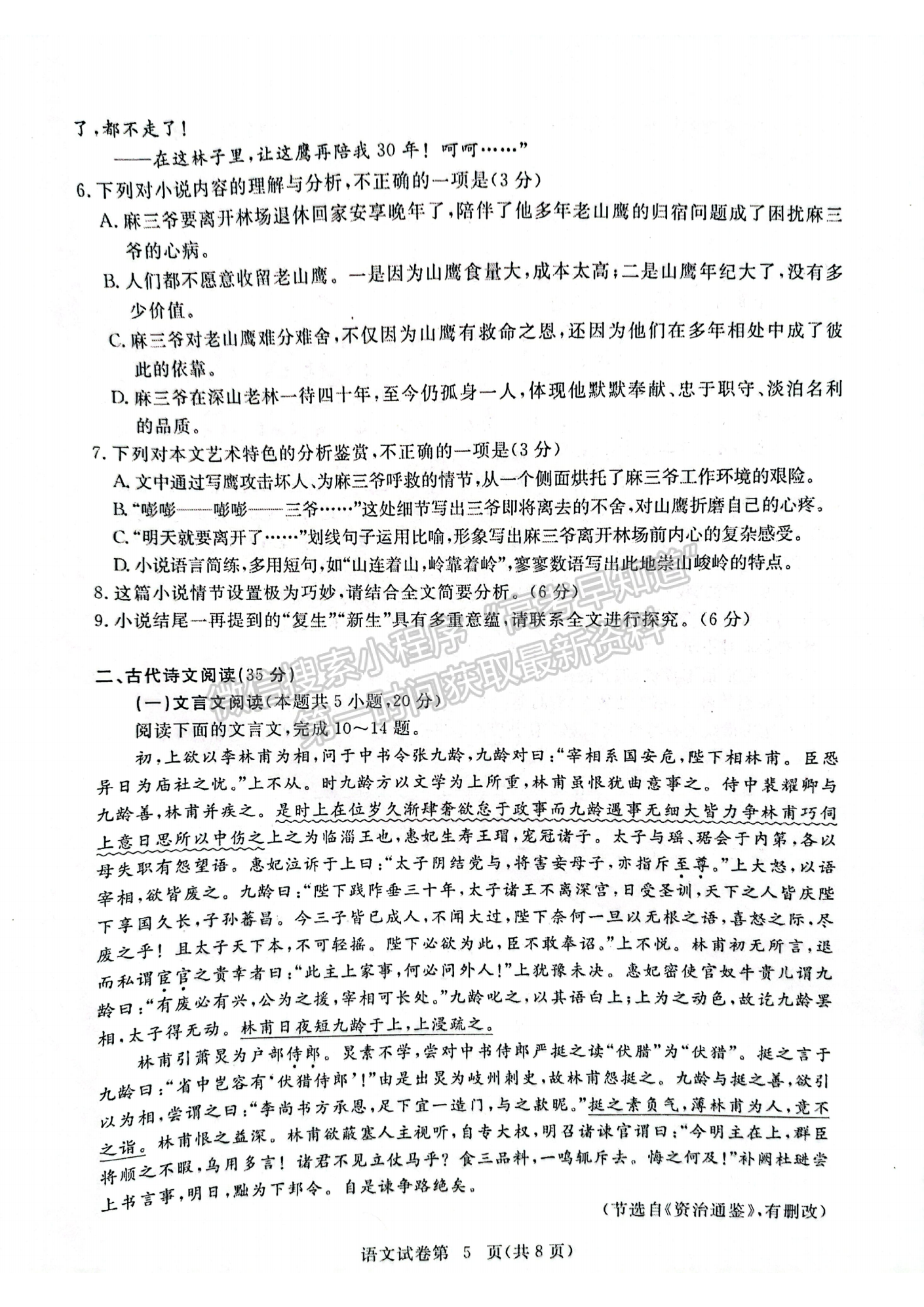 湖北省黃岡市2022-2023學(xué)年高三上學(xué)期11月期中考語文試卷及答案