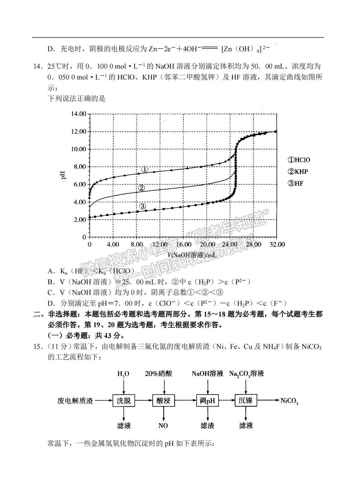 2023河南省十所名校高三上學(xué)期尖子生第一次考試化學(xué)試題及參考答案