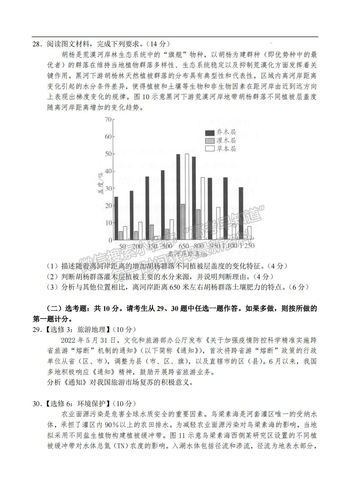 2023河南省十所名校高三上學期尖子生第一次考試地理試題及參考答案