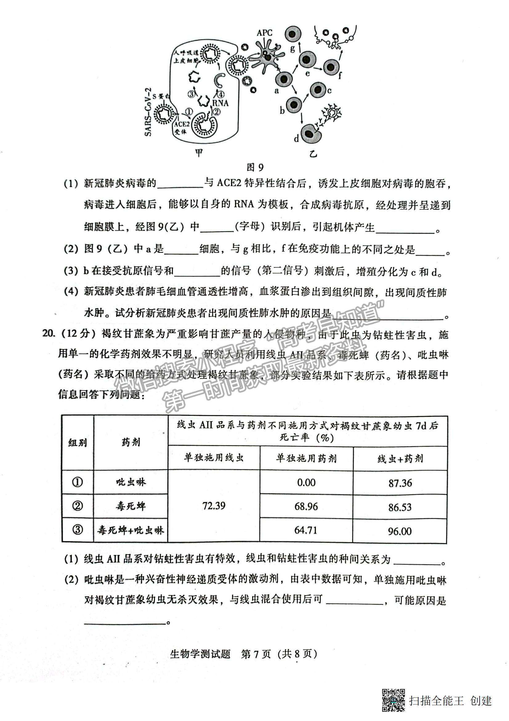 2023韶關(guān)一模生物試題及參考答案