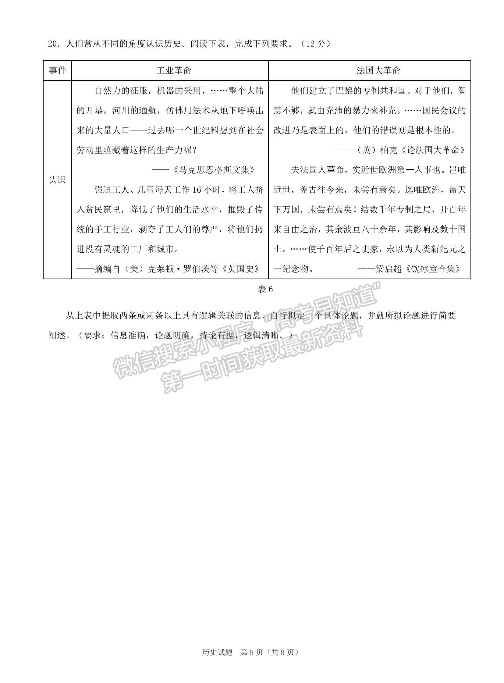 2023廣東高三綜合能力測(cè)試（光大）歷史試題及答案