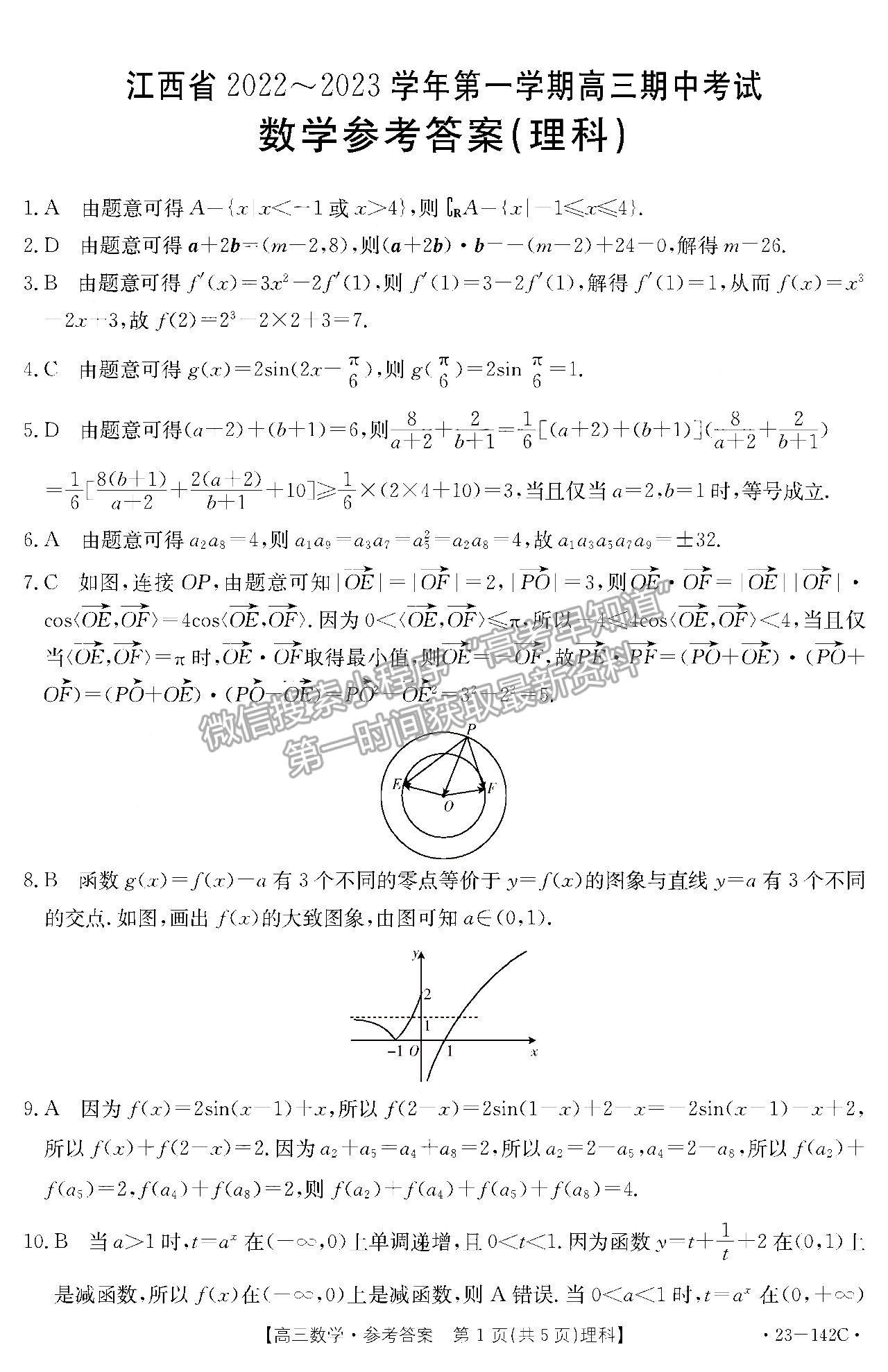 2023江西高三12月大聯(lián)考（23-142C）理數(shù)試題及參考答案