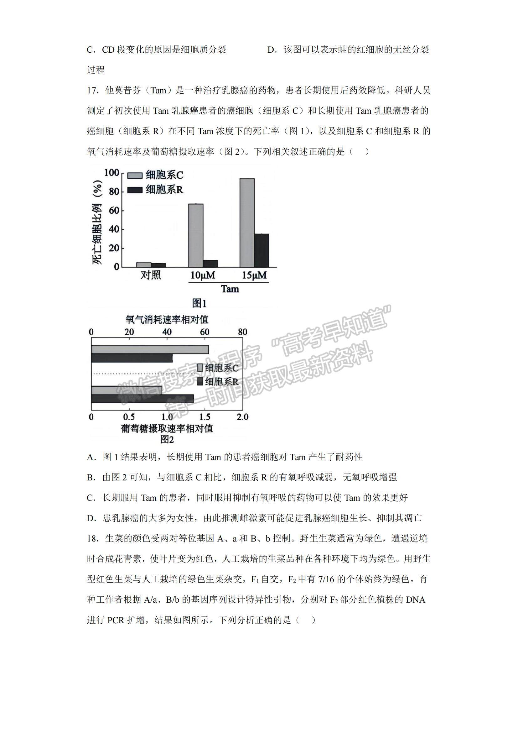 2023山東省東營市勝利一中高三上學期期末模擬測試（A卷）-生物試卷及答案