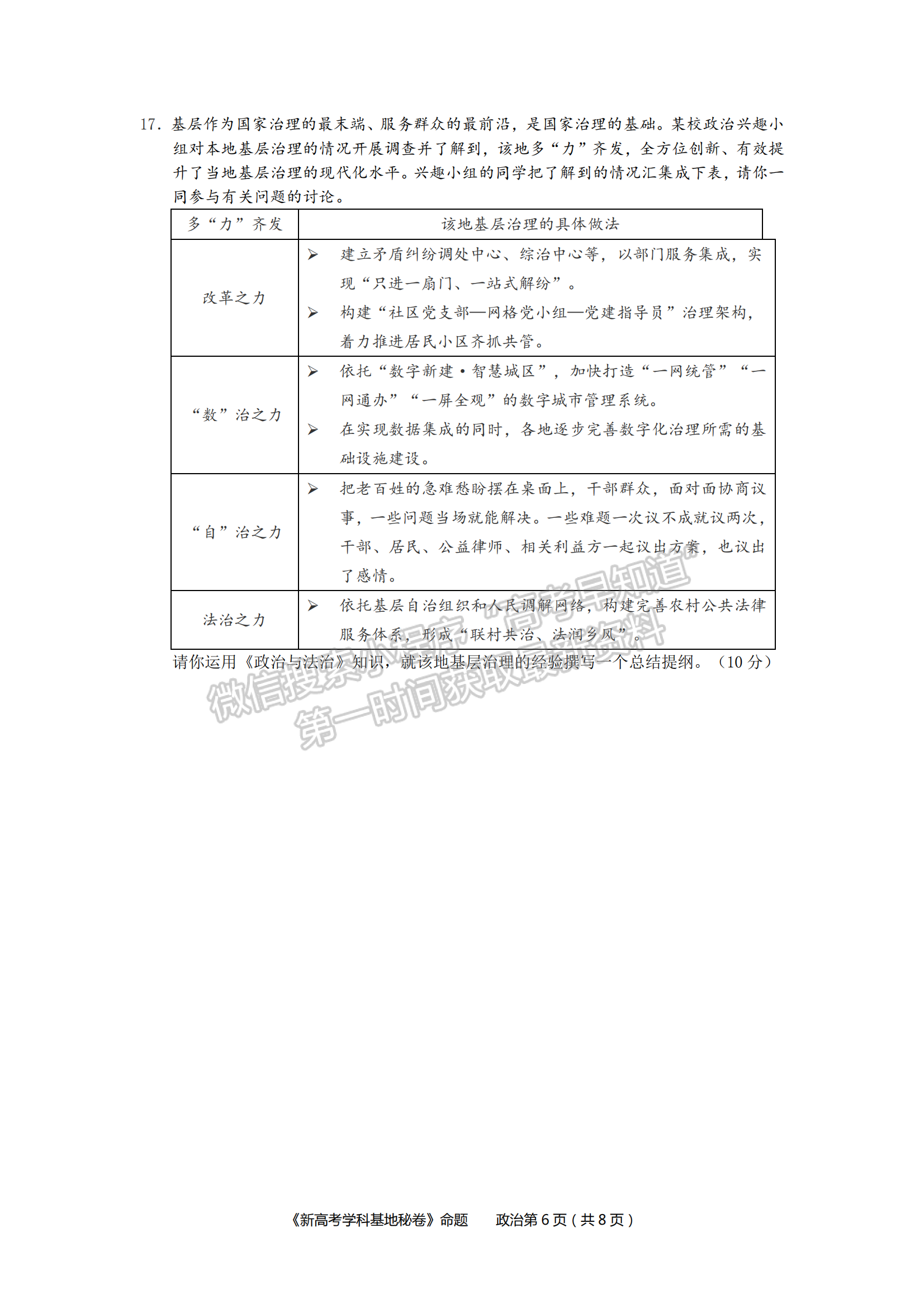 2023屆江蘇省新高考基地學(xué)校高三12月聯(lián)考政治試題及參考答案