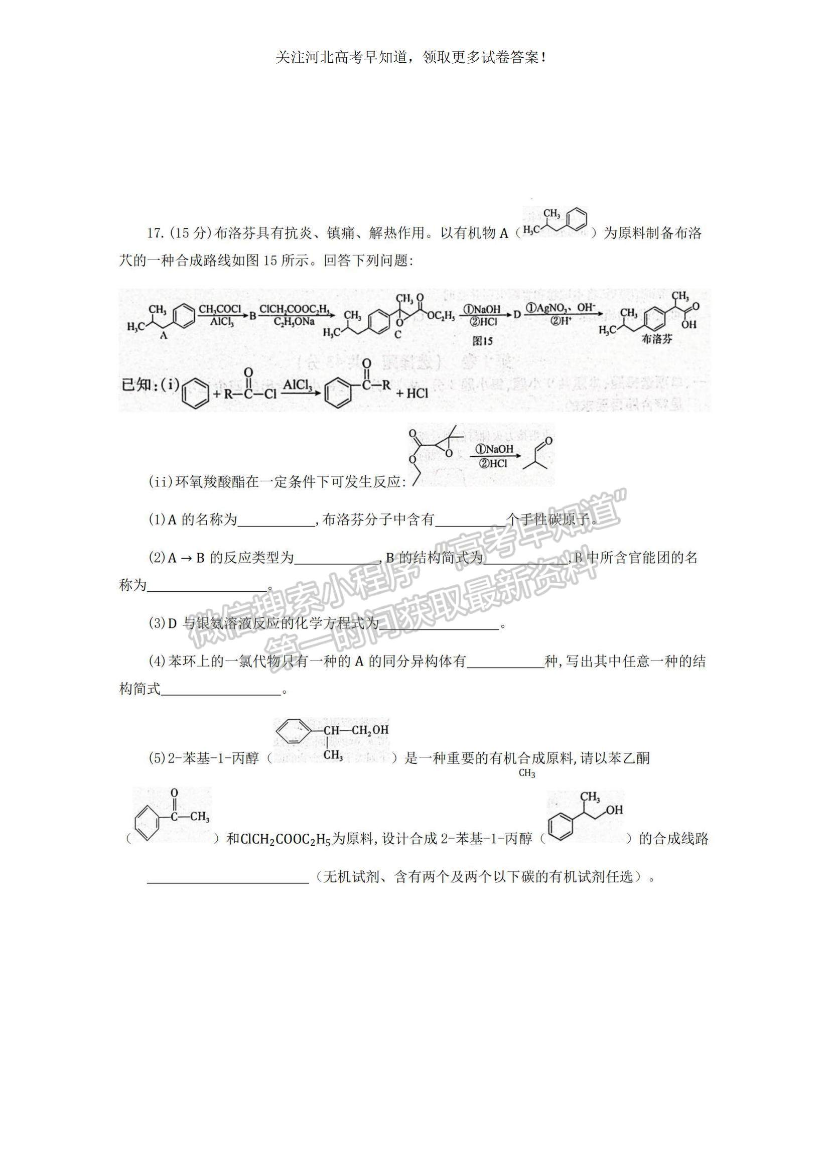 2023河北省邢臺市名校聯(lián)盟高三上學(xué)期開學(xué)考試化學(xué)試題及參考答案