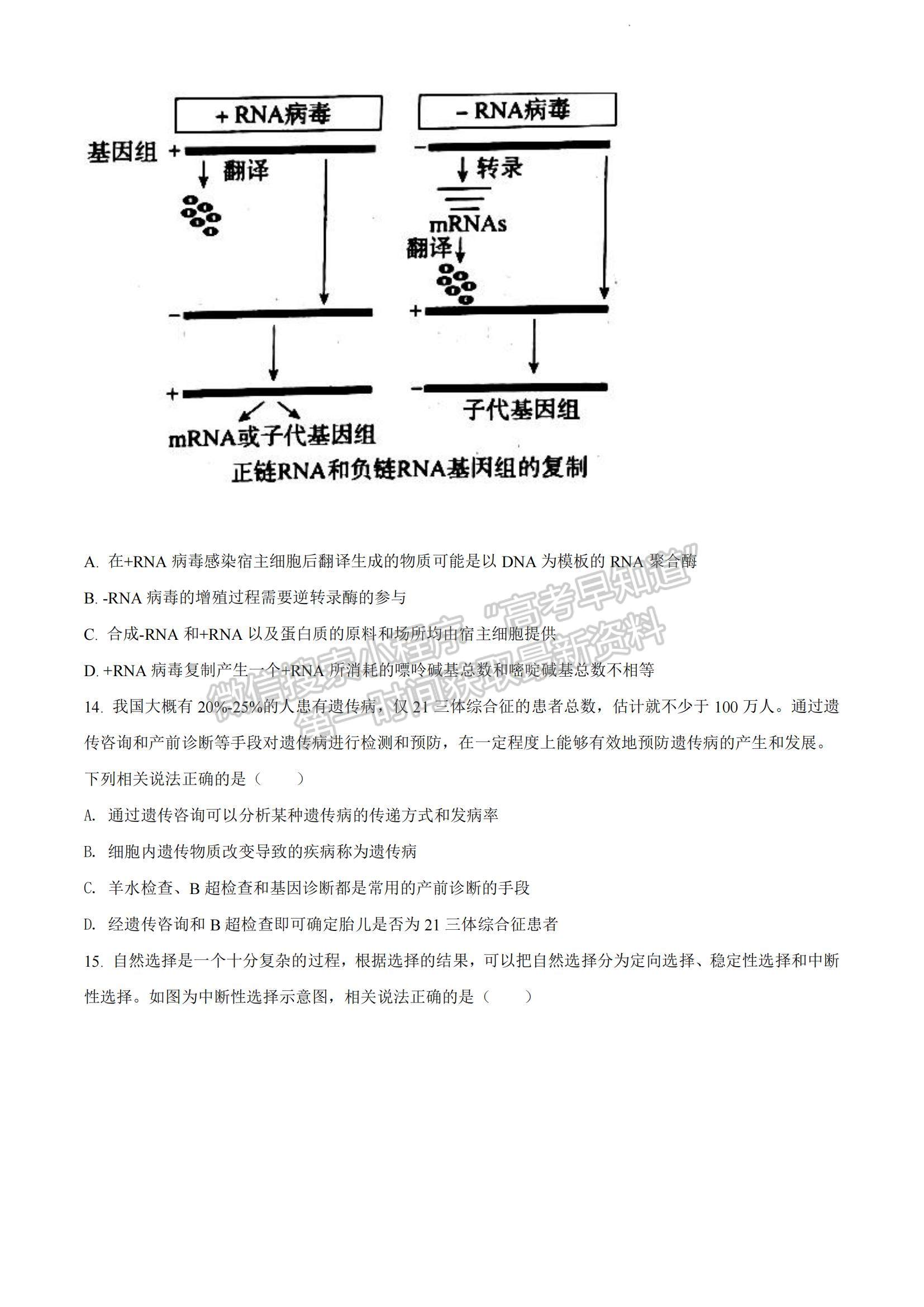 2023河南省安陽市高三上學期TOP二十名校調(diào)研摸底考試生物試題及參考答案