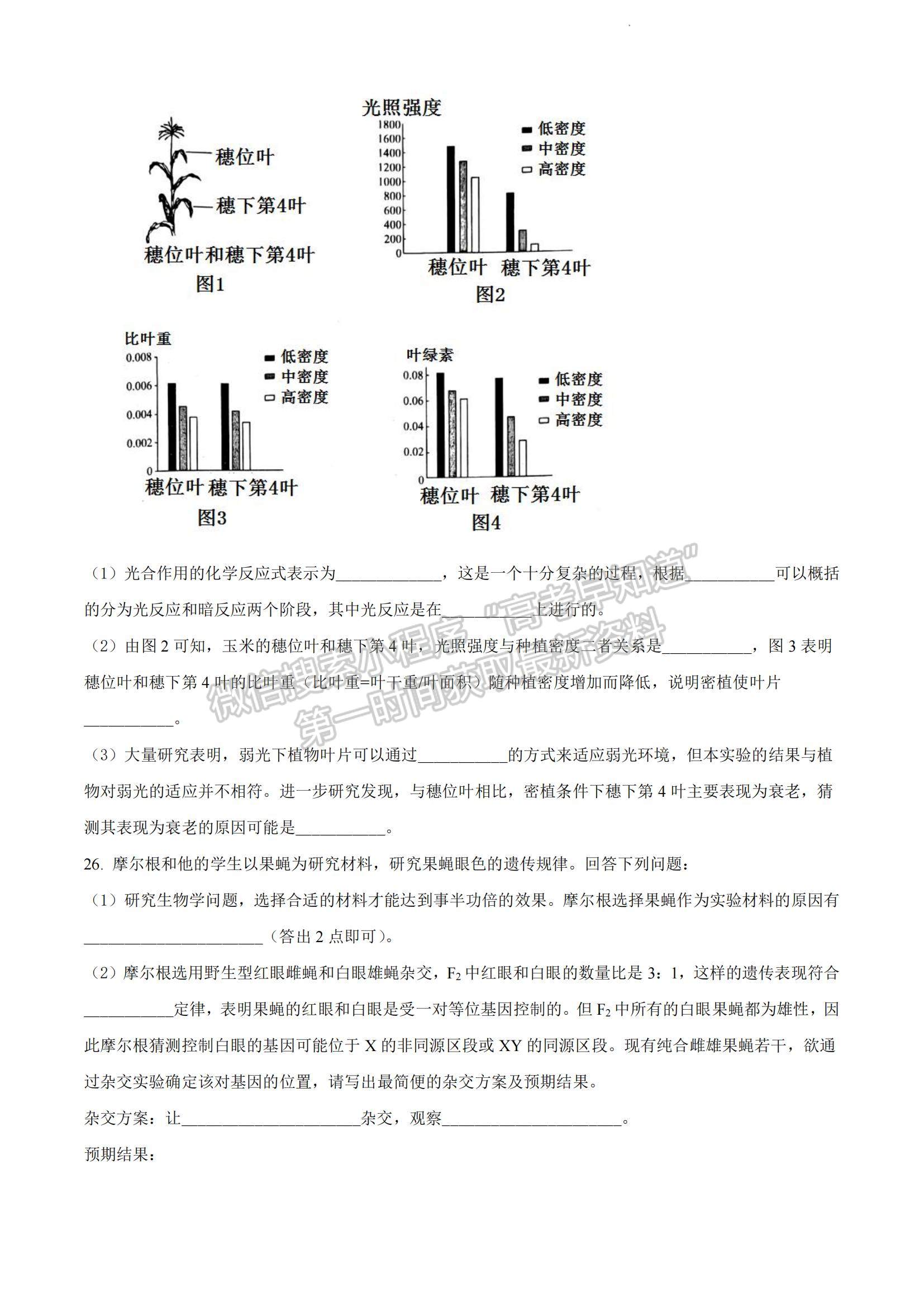 2023河南省安陽市高三上學(xué)期TOP二十名校調(diào)研摸底考試生物試題及參考答案