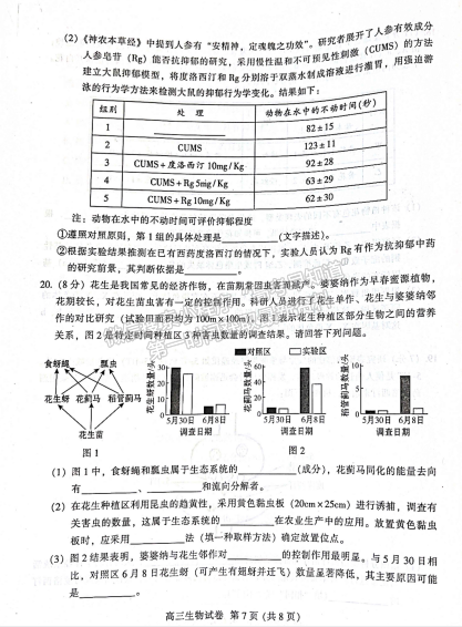 2023廣東省廣州市越秀區(qū)高三上學(xué)期10月統(tǒng)考生物試題及參考答案