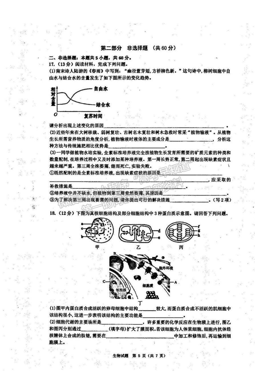 2023廣東省珠海市教研聯(lián)盟校（兩校）高三上學(xué)期10月聯(lián)考生物試題及參考答案