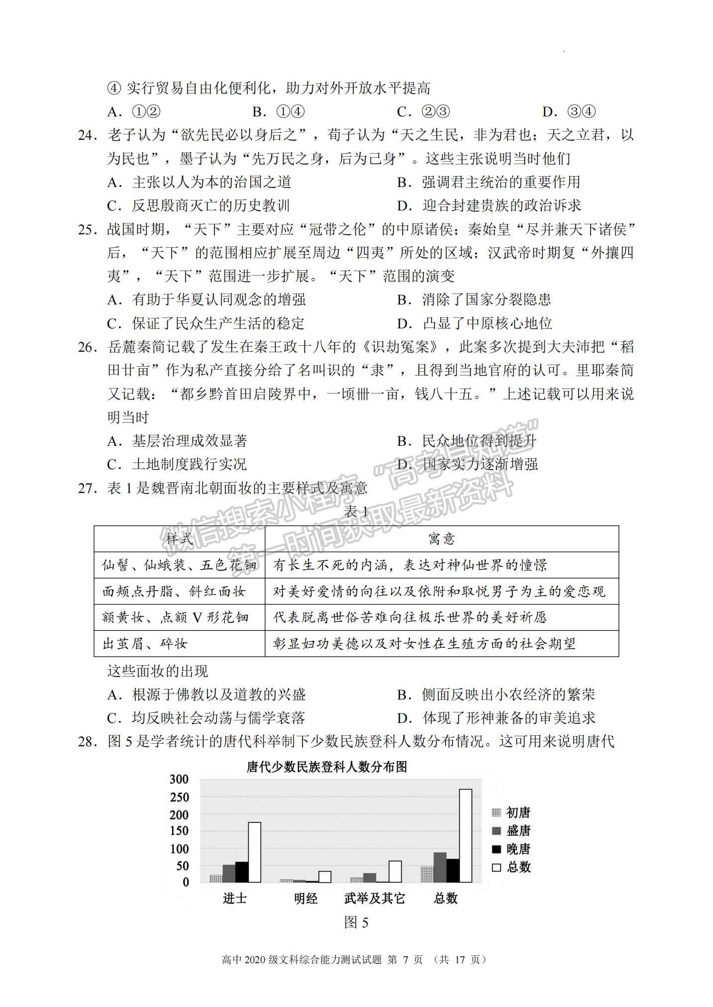 2023四川省蓉城名校聯(lián)盟高三上學(xué)期第一次聯(lián)考文綜試題及參考答案