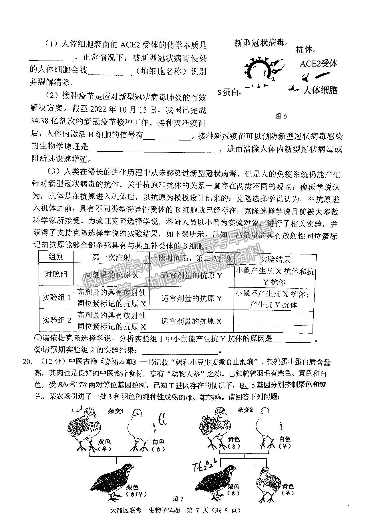 2023大灣區(qū)高三1月聯(lián)考生物試題及答案