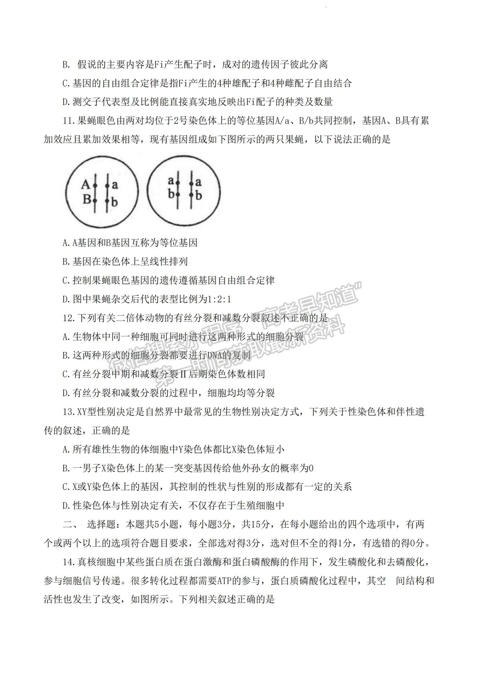 2023河南省部分名校高三上學(xué)期第一次階段測(cè)試生物試題及參考答案