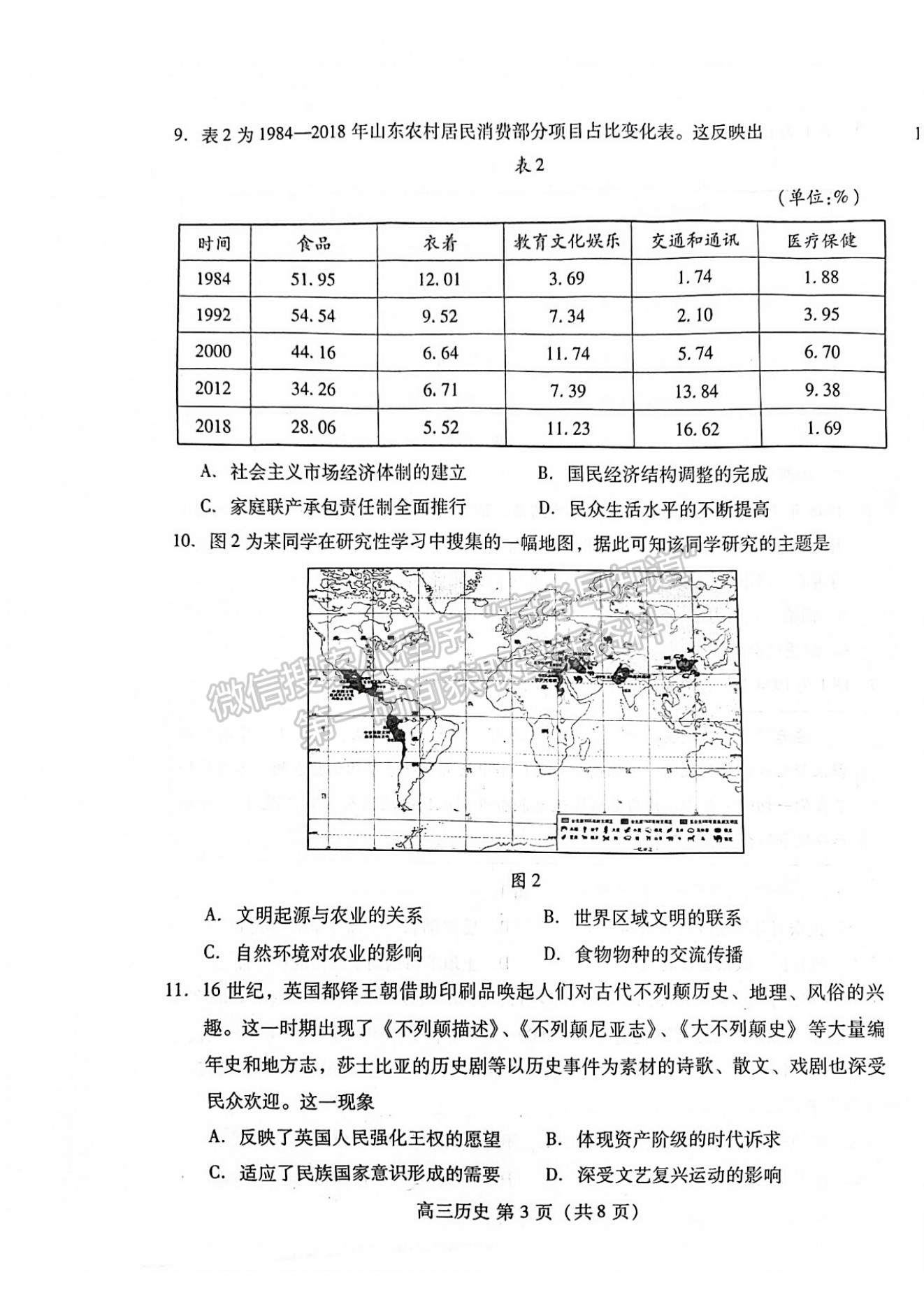 2023年山東省濰坊市高三上學期期末考試-歷史試卷及答案