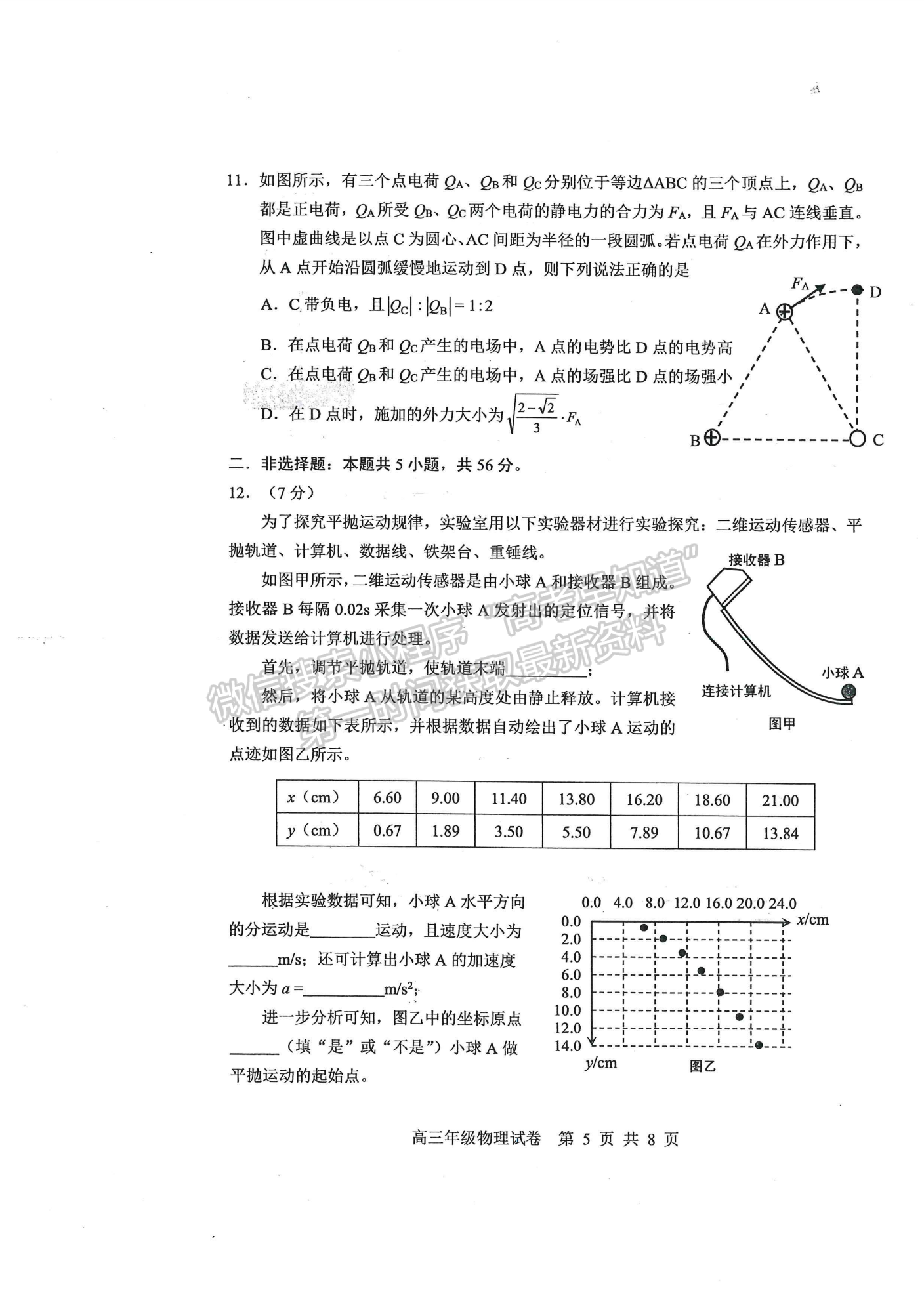 2023年武昌區(qū)高三年級1月質(zhì)量檢測物理試卷及參考答案