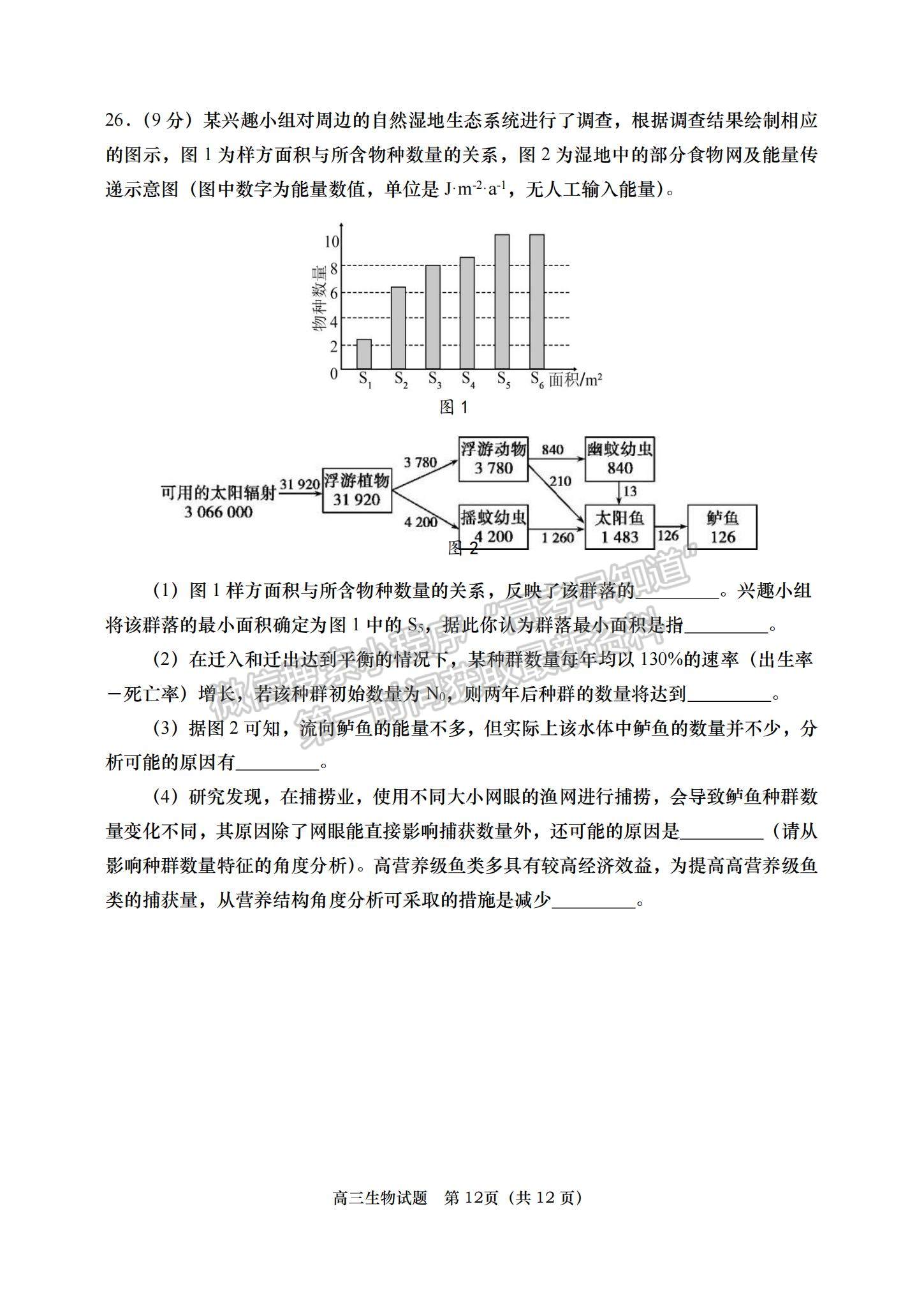 2023年山東青島高三上學期期末學業(yè)檢測水平檢測-生物試卷及答案