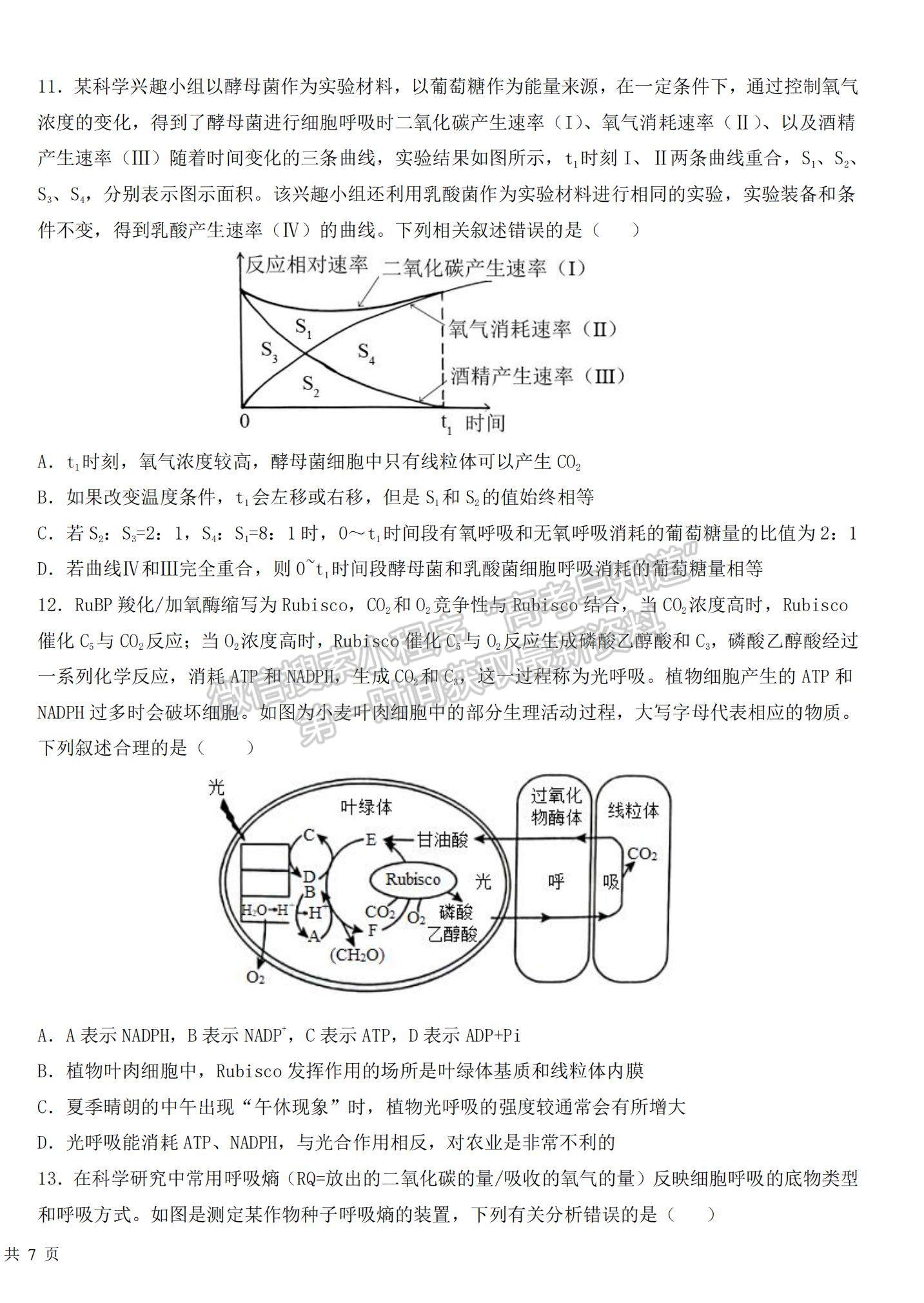 2023江西省臨川一中高三上學期10月期中考試生物試題及參考答案