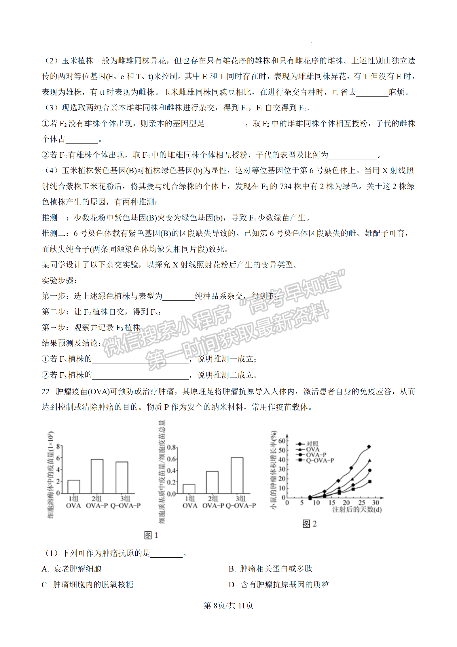 2023屆江蘇南通市區(qū)高三上學期期末生物試題及參考答案