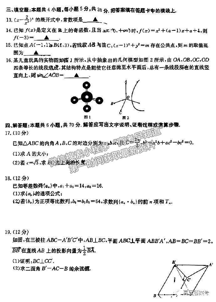 2023廣東高三2月大聯(lián)考（23-272C）數(shù)學(xué)試題及答案