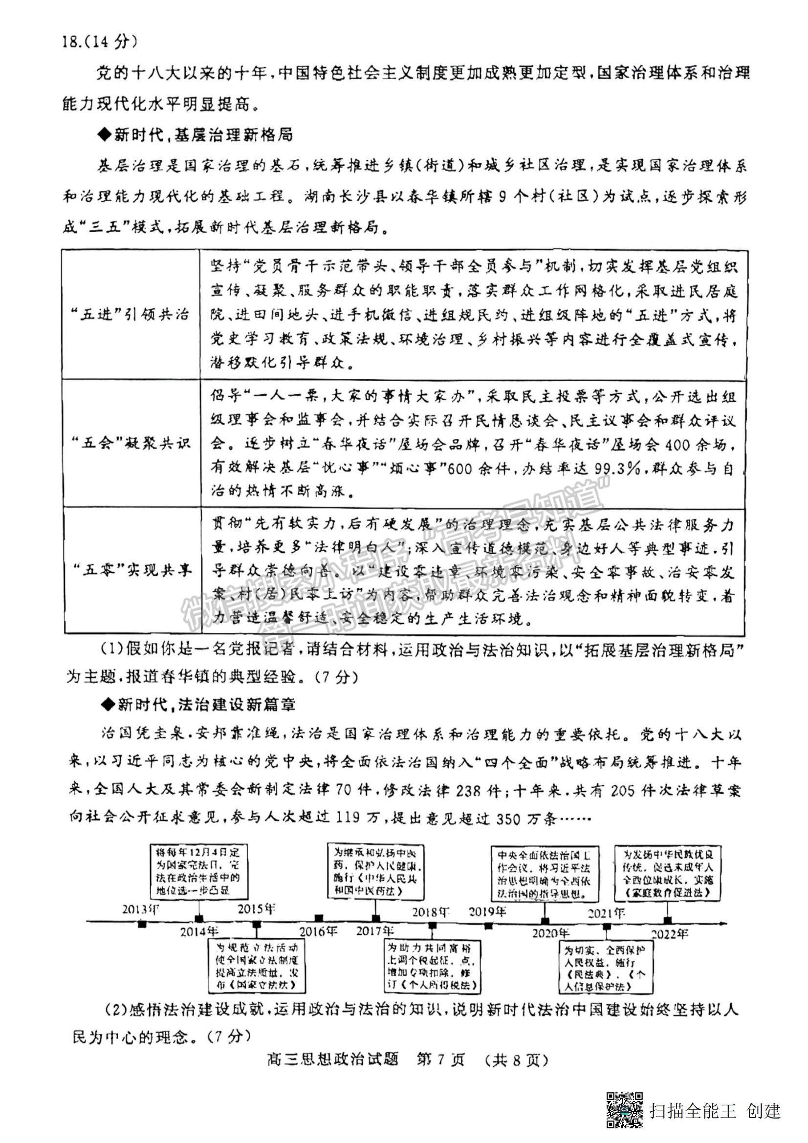 2023年山东济南高三2月学情检测-政治试题及答案