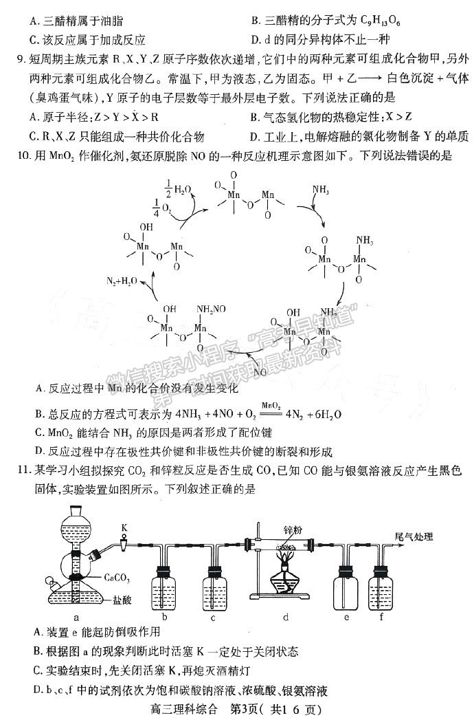 河南省平許濟洛2022-2023高三第二次質(zhì)量檢測理綜試題及答案