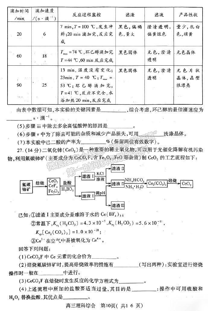 河南省平許濟洛2022-2023高三第二次質量檢測理綜試題及答案