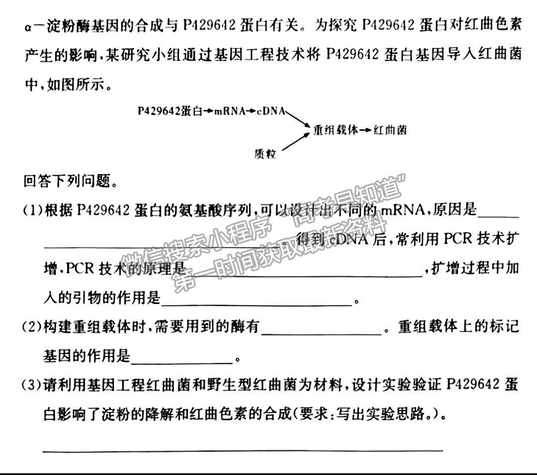 佩佩教育2023年湖南四大名校名師團(tuán)隊模擬沖刺卷生物試卷與參考答案