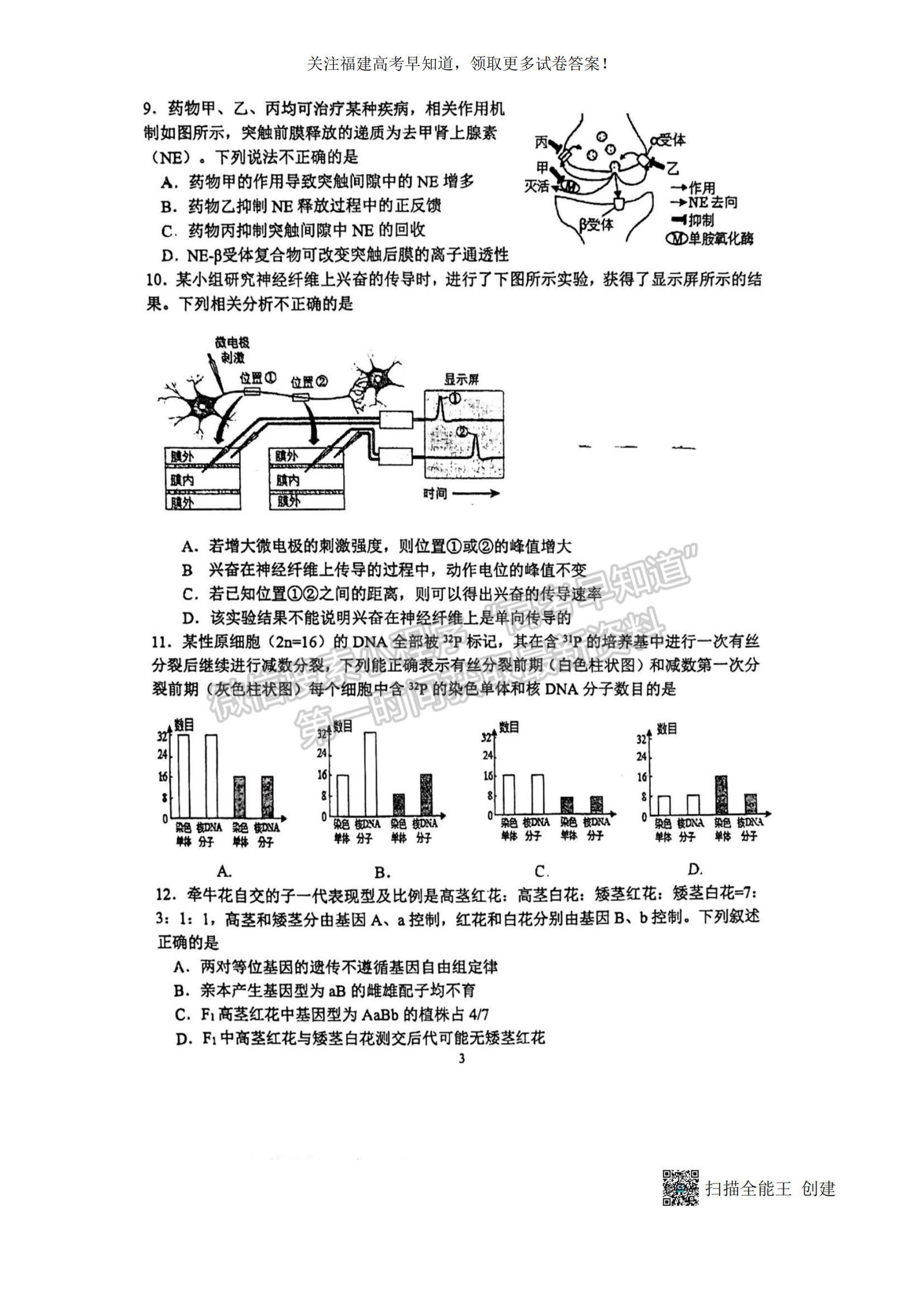 2023福建省廈門一中高三上學期11月期中考試生物試題及參考答案