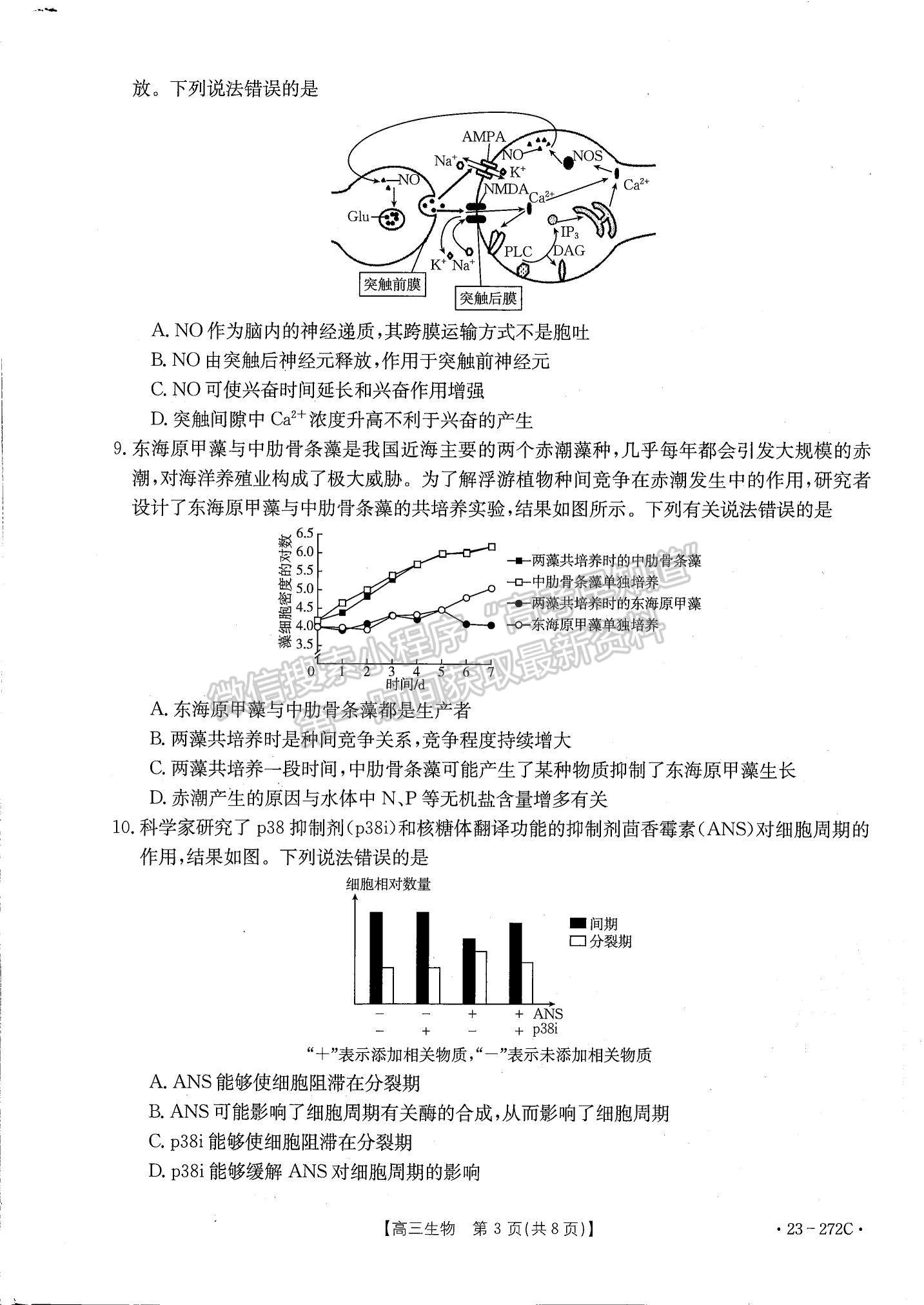 2023廣東高三2月大聯考（23-272C）生物試題及答案