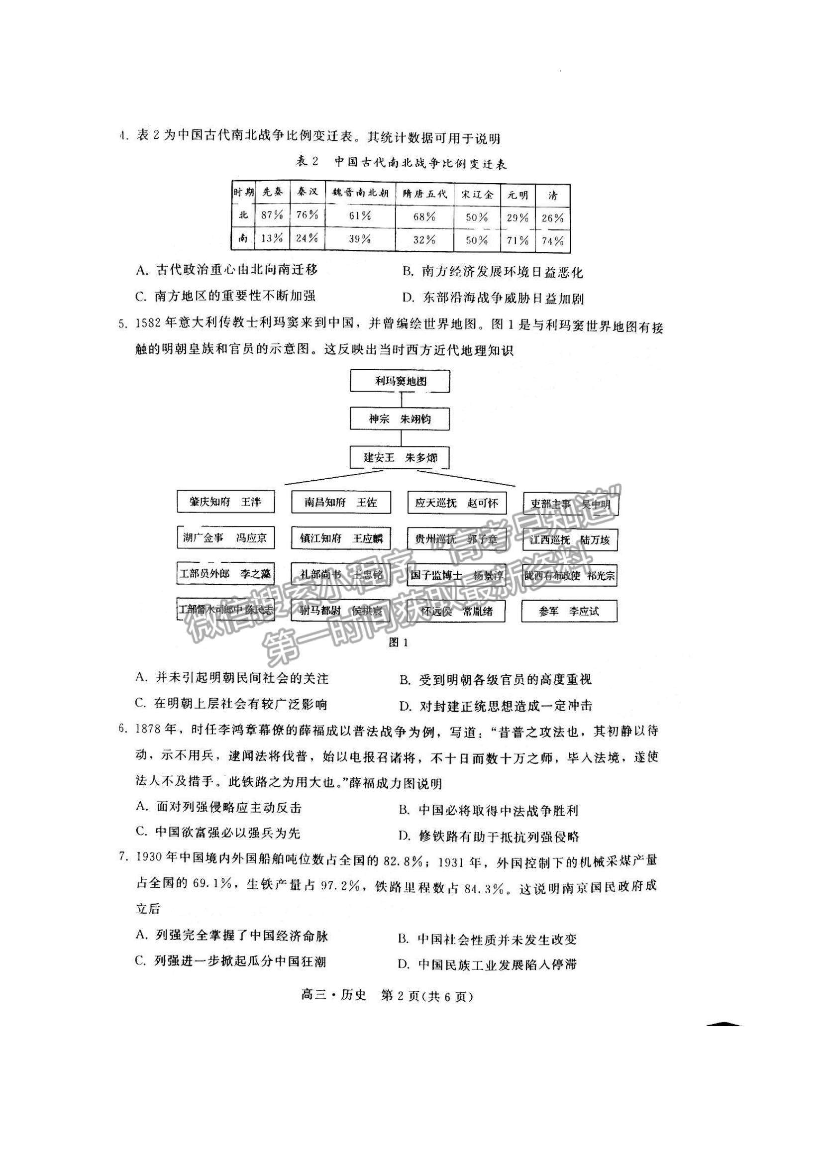 2023揭陽高三期末教學(xué)質(zhì)量檢測(cè)歷史試題及答案