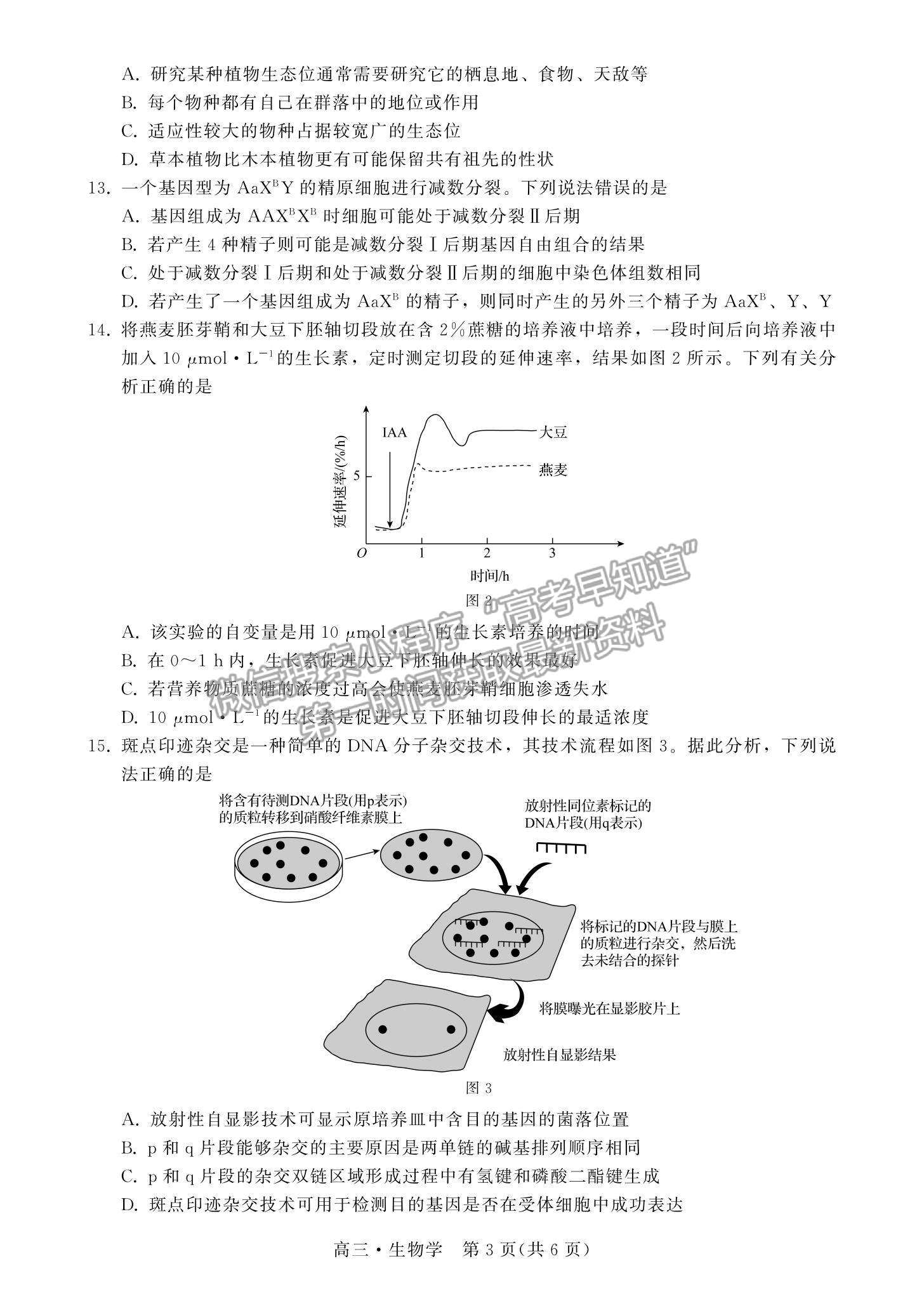 2023揭陽(yáng)高三期末教學(xué)質(zhì)量檢測(cè)生物試題及答案