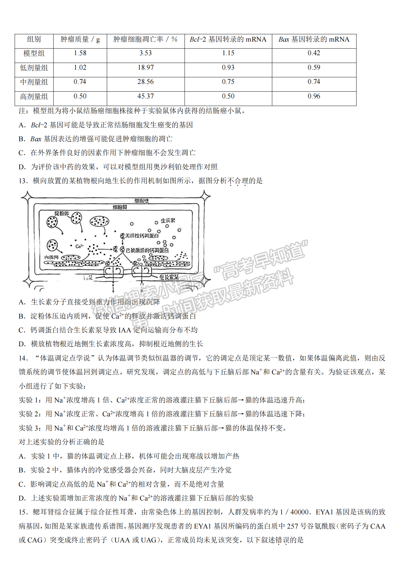 2023屆漳州二檢生物試卷及參考答案