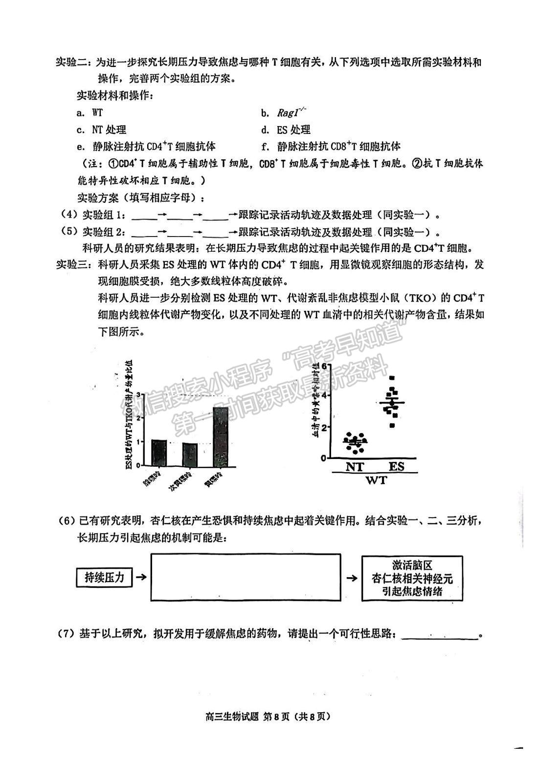 2023屆泉州二檢生物試卷及答案