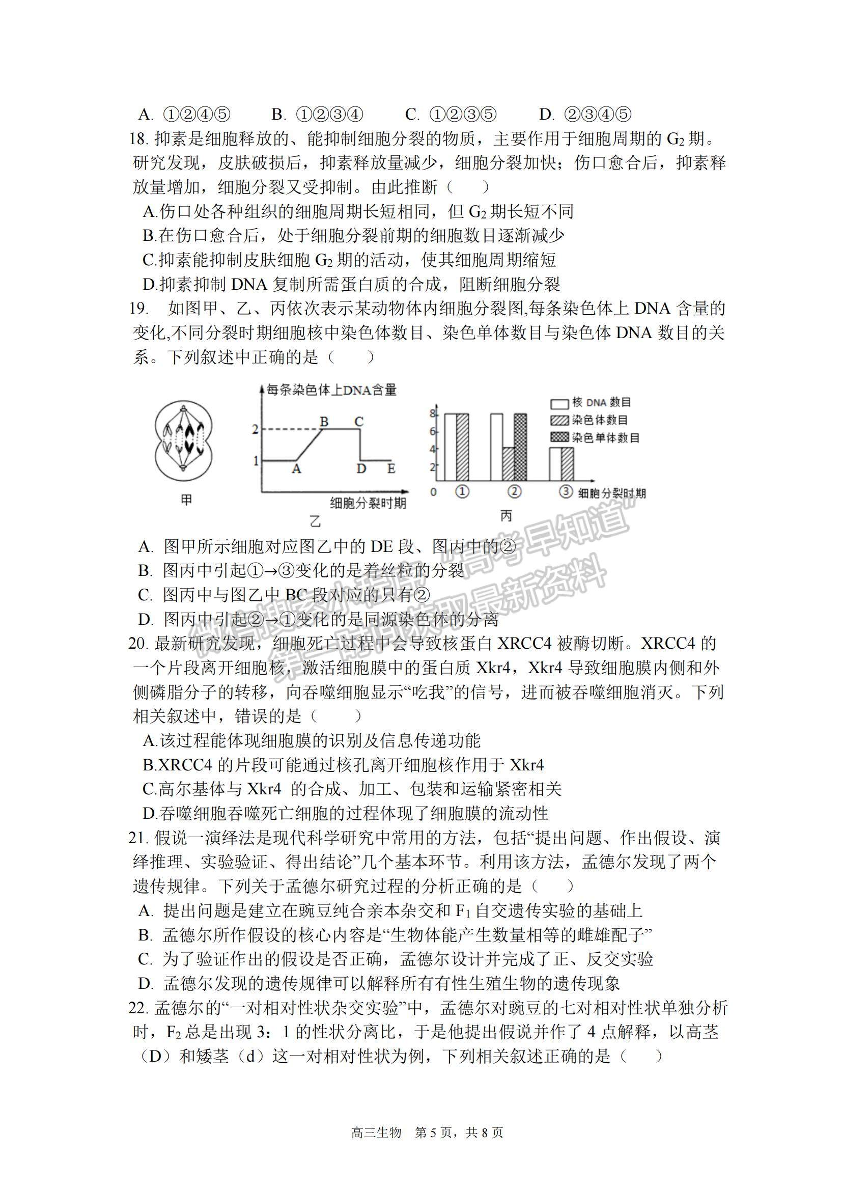 2023安徽省合肥一中高三上學(xué)期11月月考生物試題及參考答案